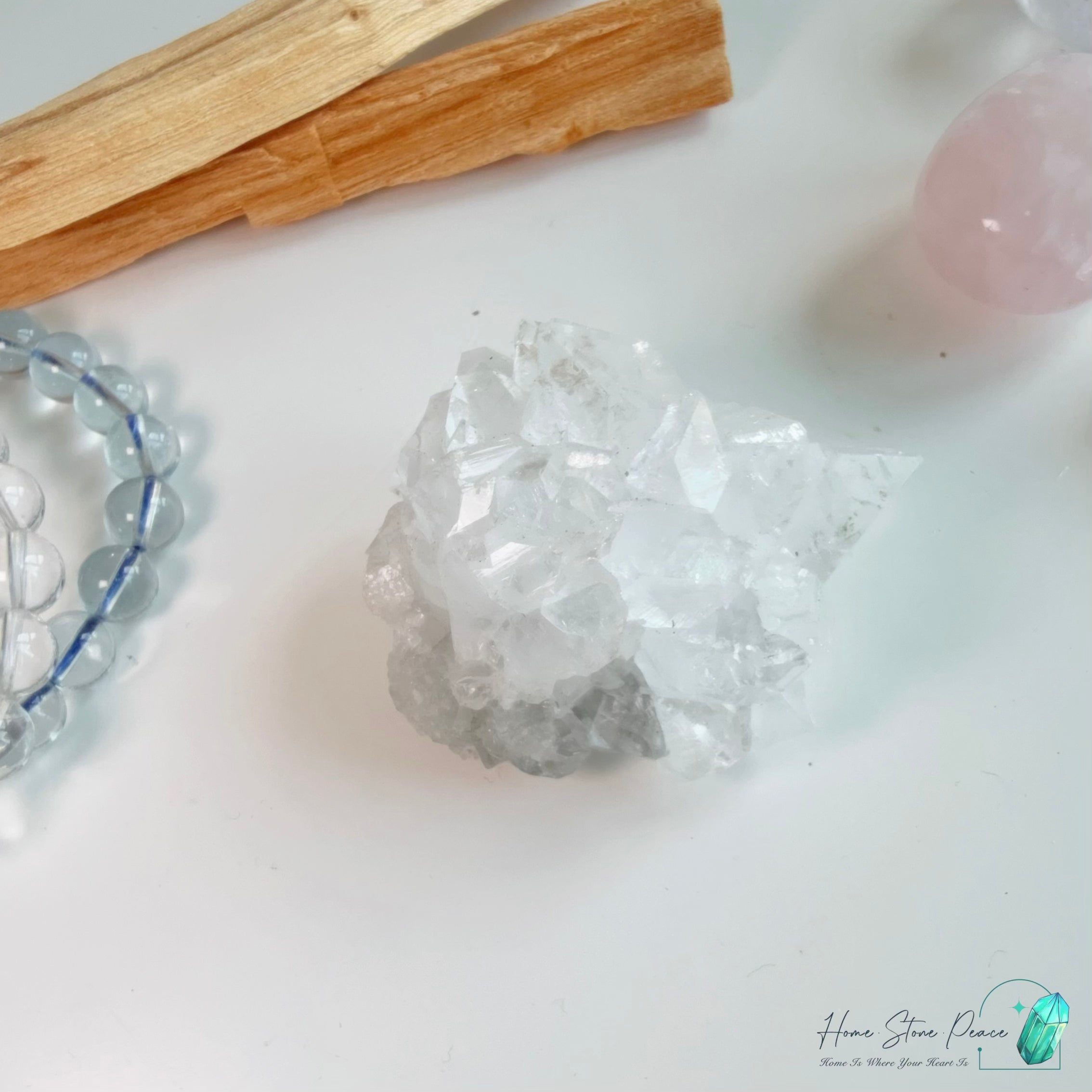 鑽石魚眼石 Diamond Apophyllite Cluster