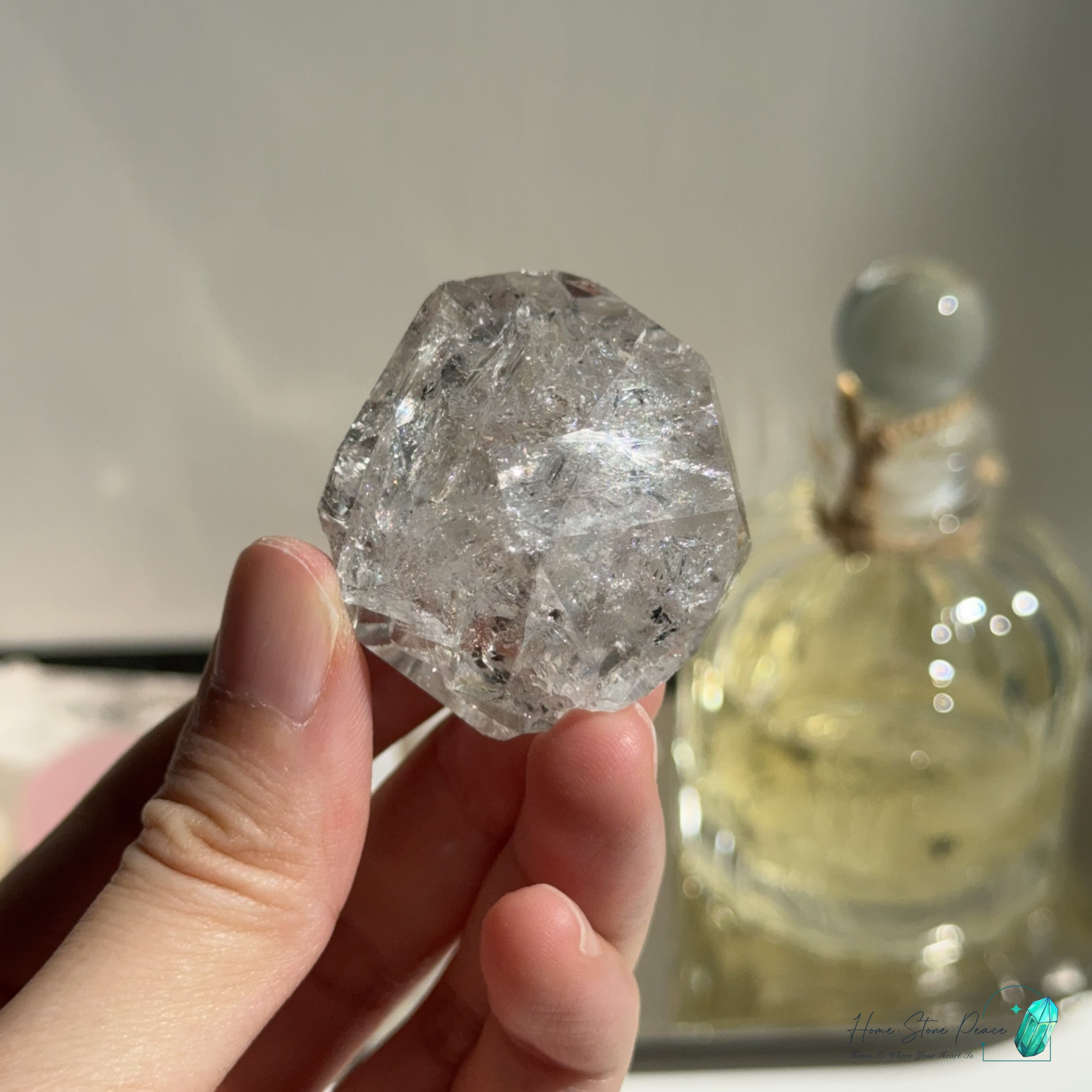 美國紐約赫基蒙鑽石 New York Herkimer Diamond with Hydrocarbon Inclusion