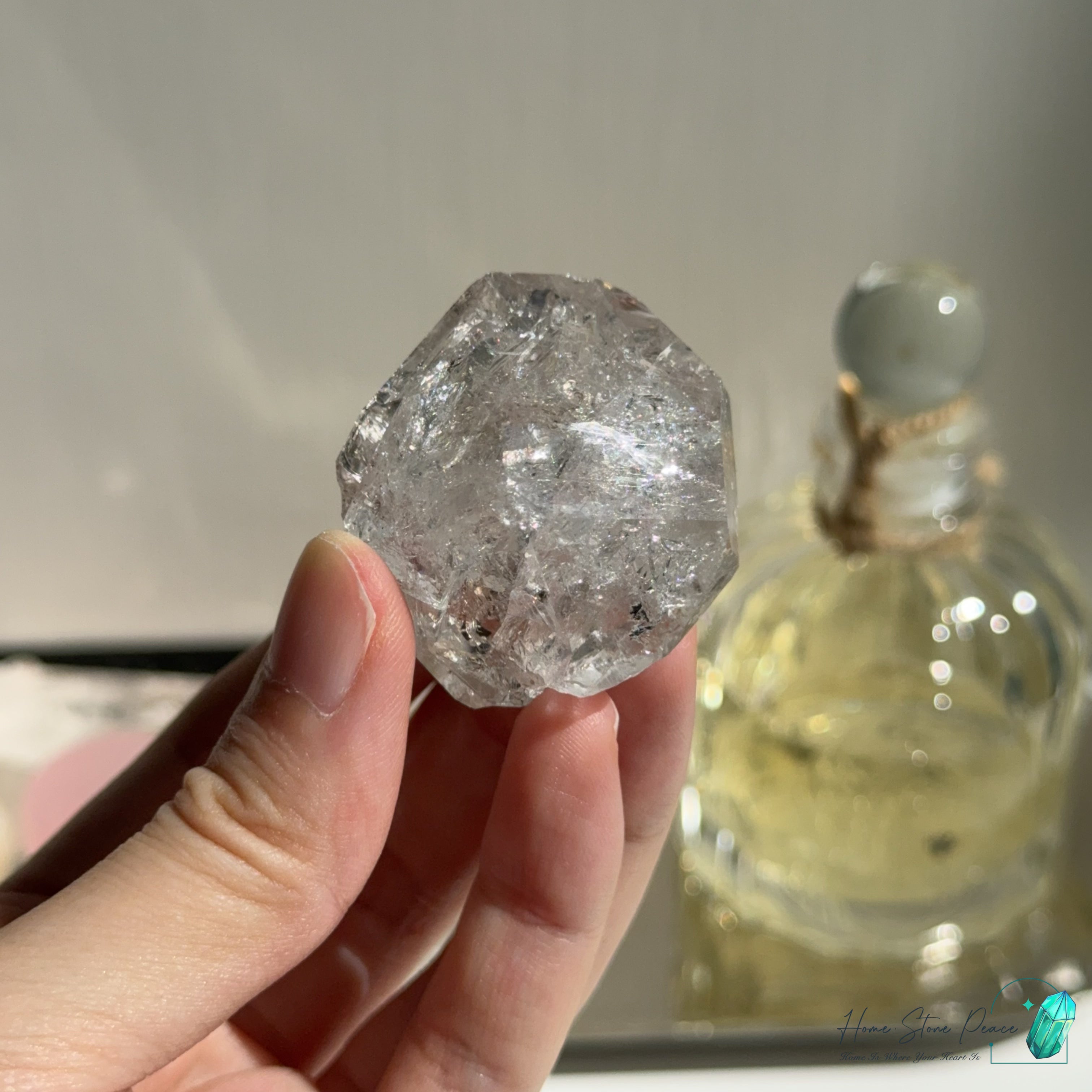 美國紐約赫基蒙鑽石 New York Herkimer Diamond with Hydrocarbon Inclusion