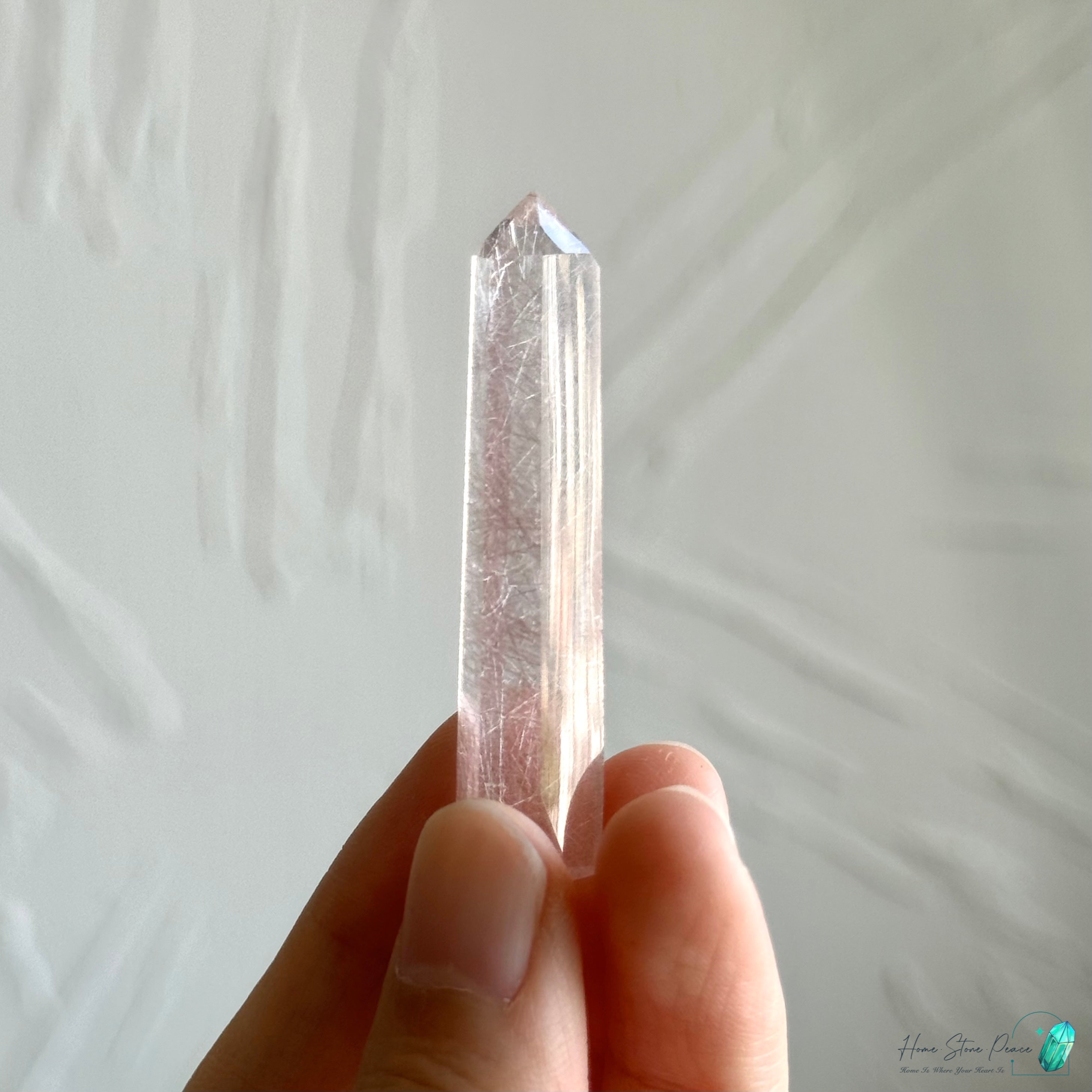 巴西粉紅髮晶小尖棒 Brazilian Pink Rutilated Point