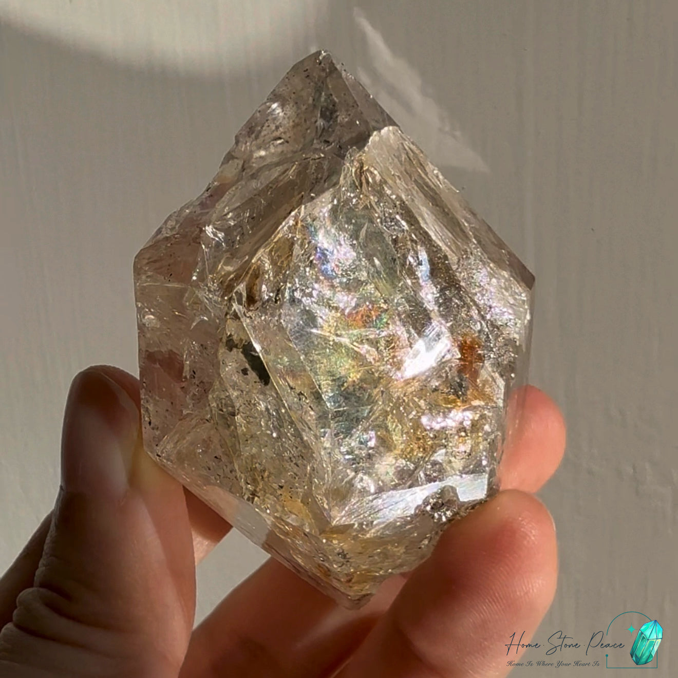 美國紐約黑金赫基蒙鑽石 New York Herkimer Diamond with Golden Healer & Hydrocarbon