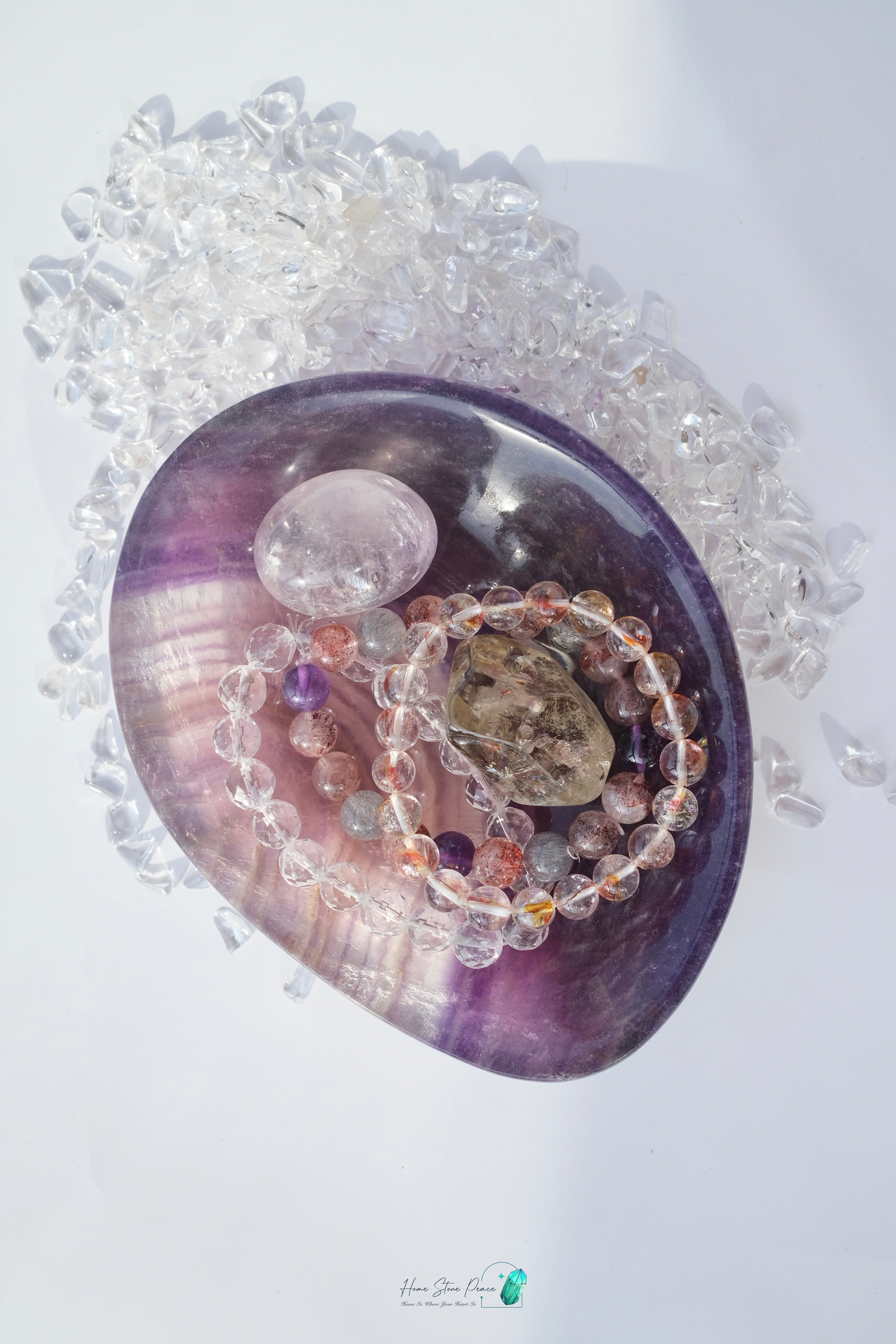 千層紫色螢石碟(加厚）紫蛍石皿