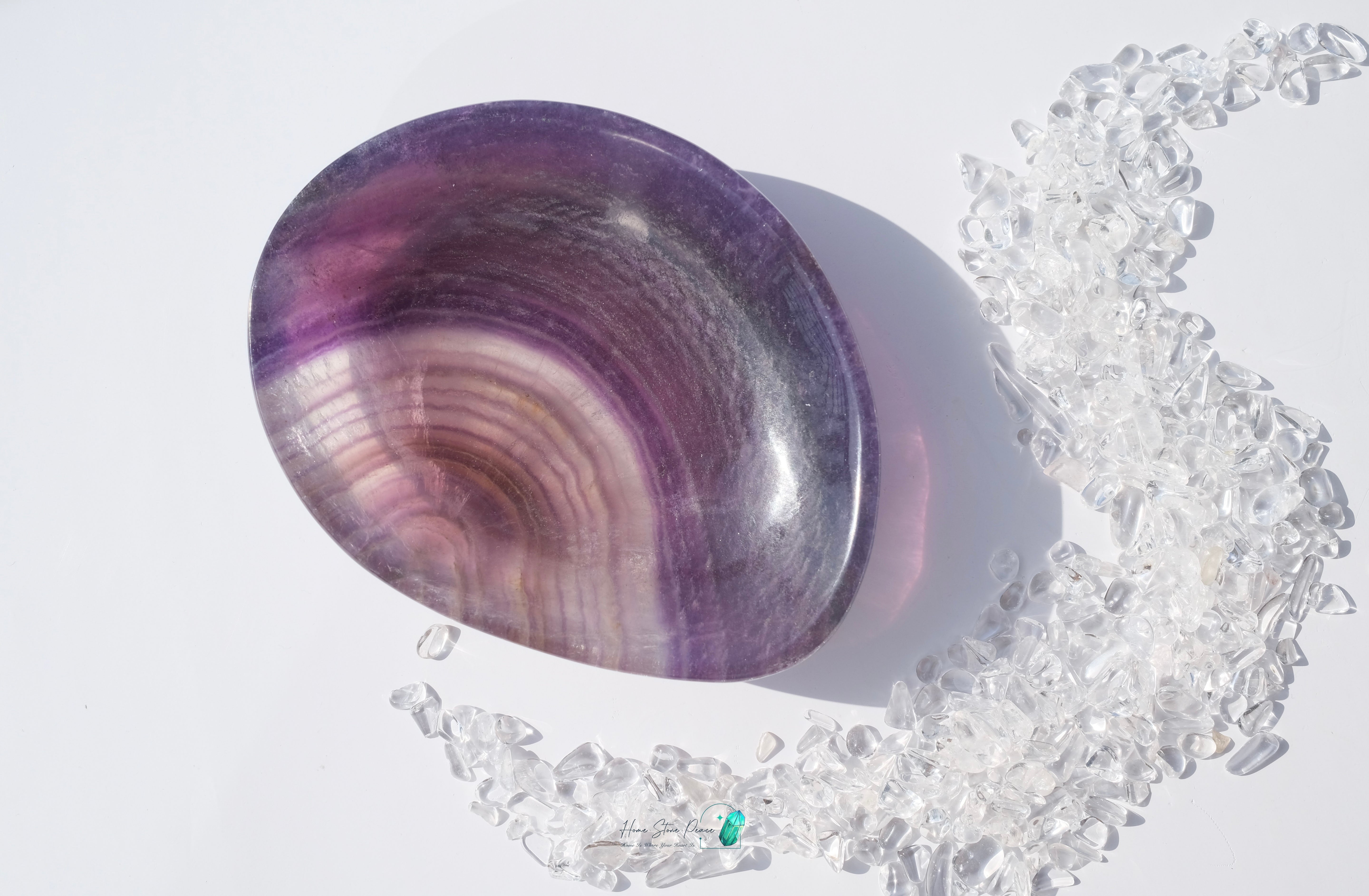 千層紫色螢石碟(加厚）紫蛍石皿
