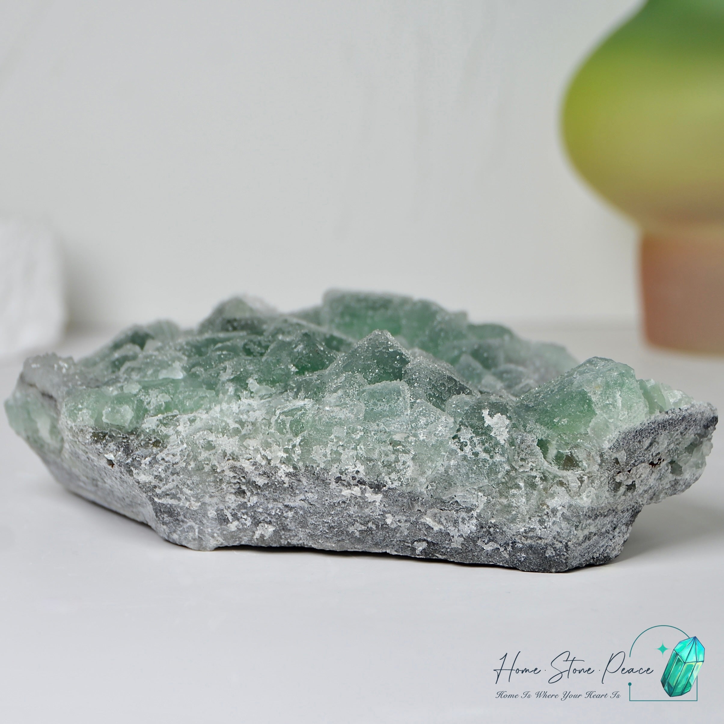 砂糖螢石原石 Green Sugar Coated Fluorite Cluster