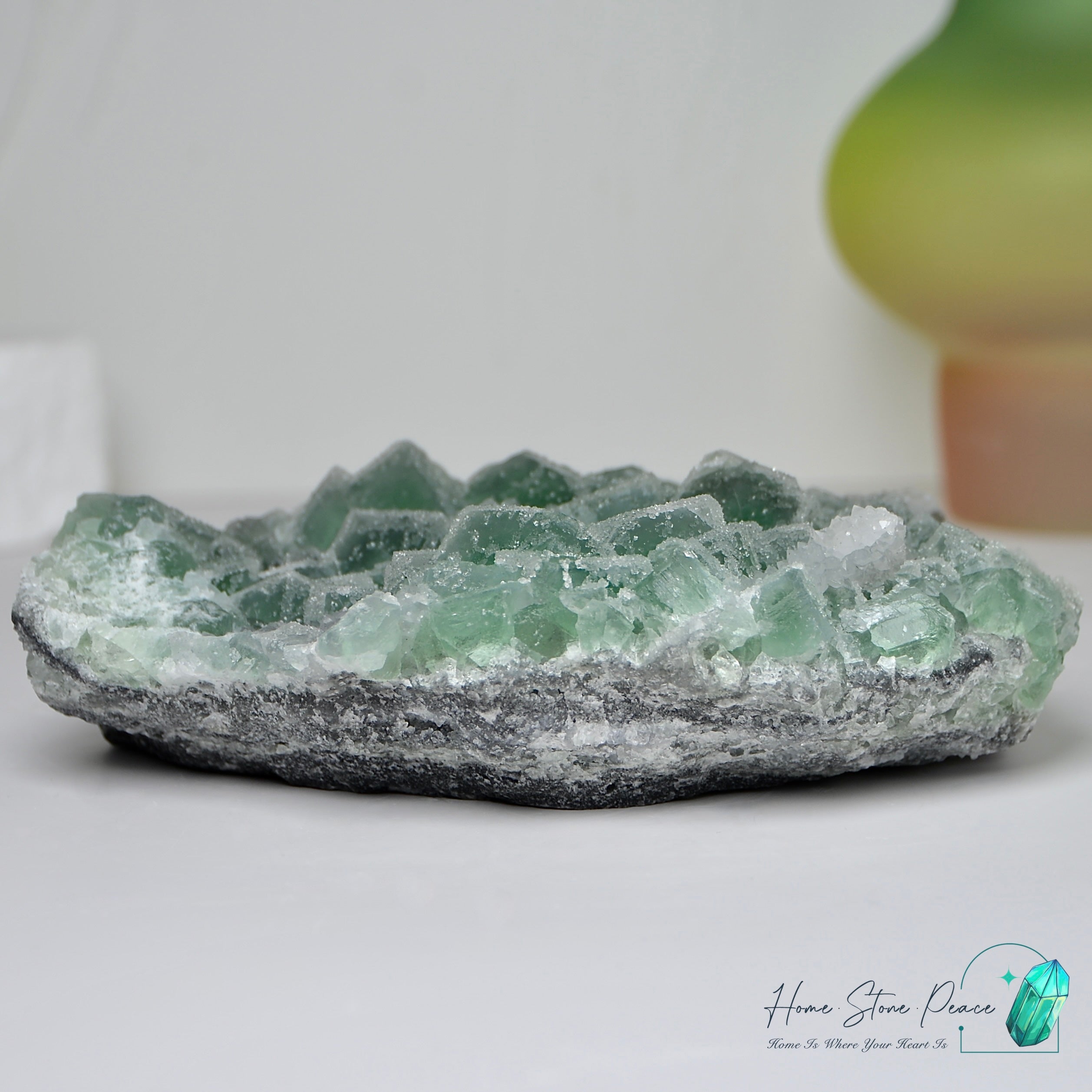 砂糖螢石原石 Green Sugar Coated Fluorite Cluster