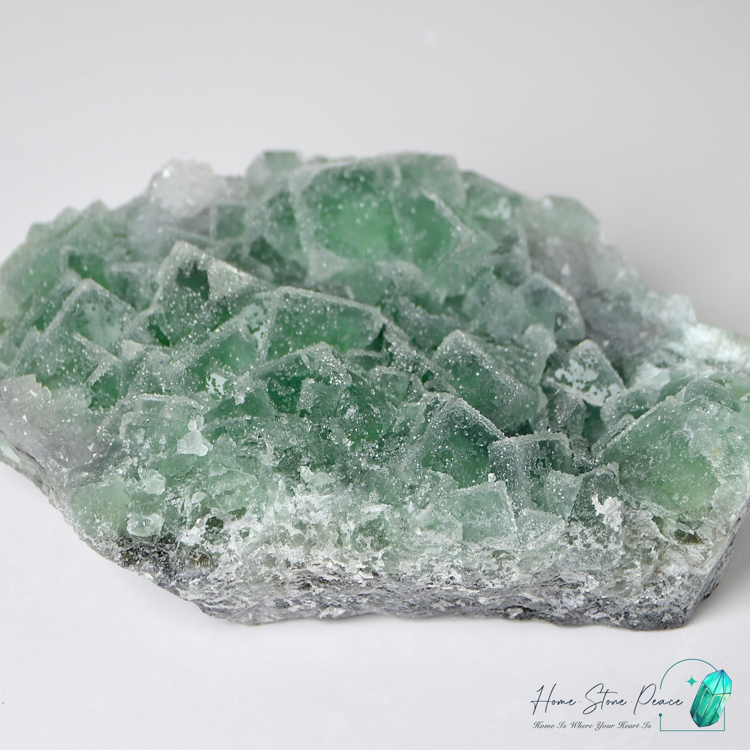 砂糖螢石原石 Green Sugar Coated Fluorite Cluster