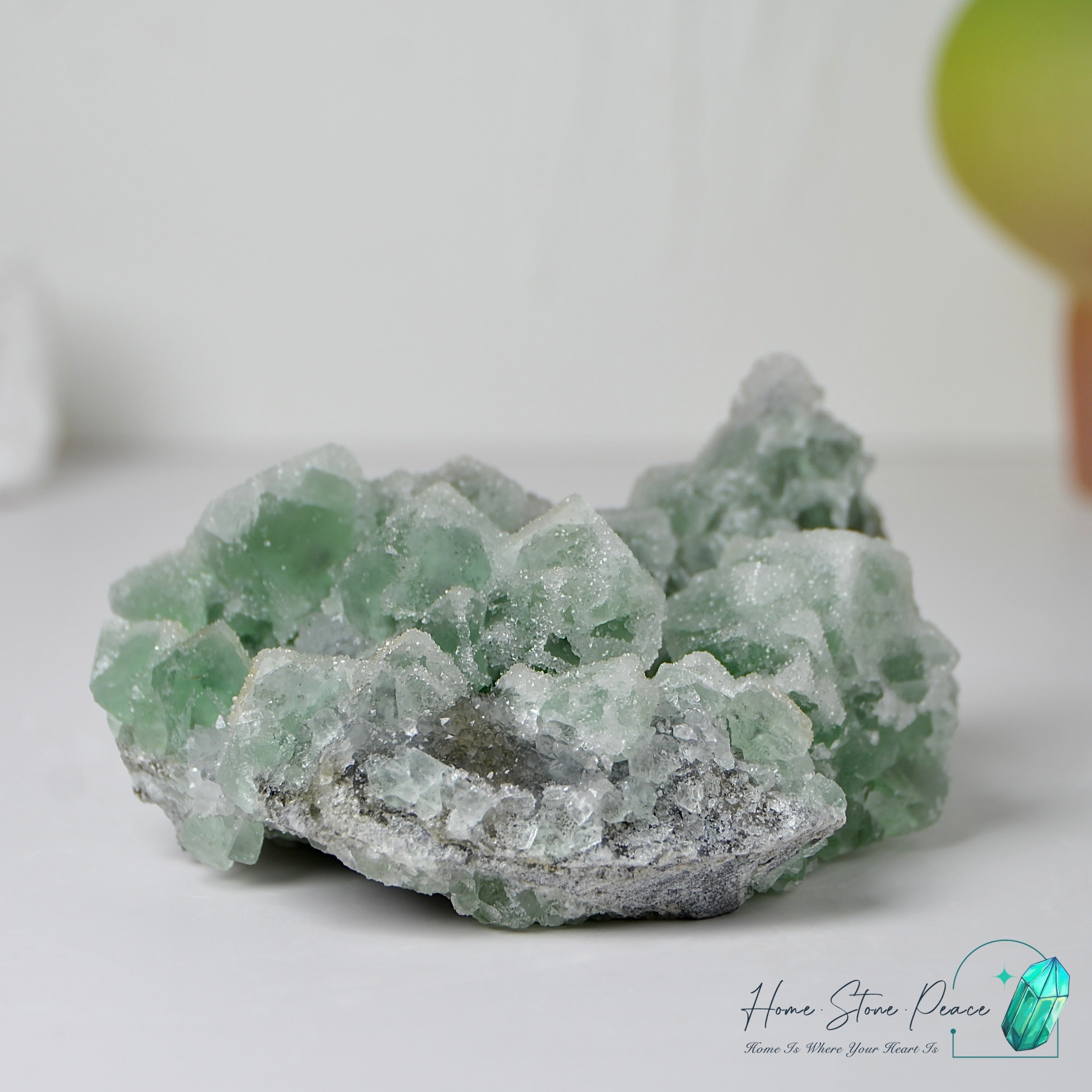 砂糖螢石原石 Green Sugar Coated Fluorite Cluster