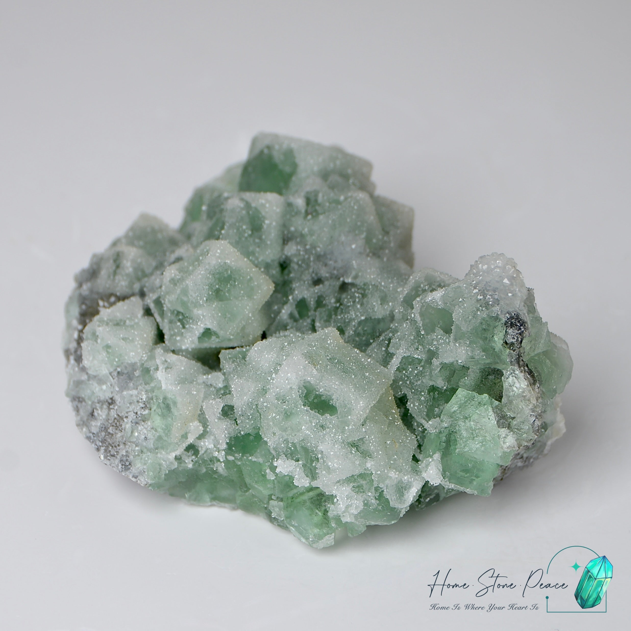 砂糖螢石原石 Green Sugar Coated Fluorite Cluster
