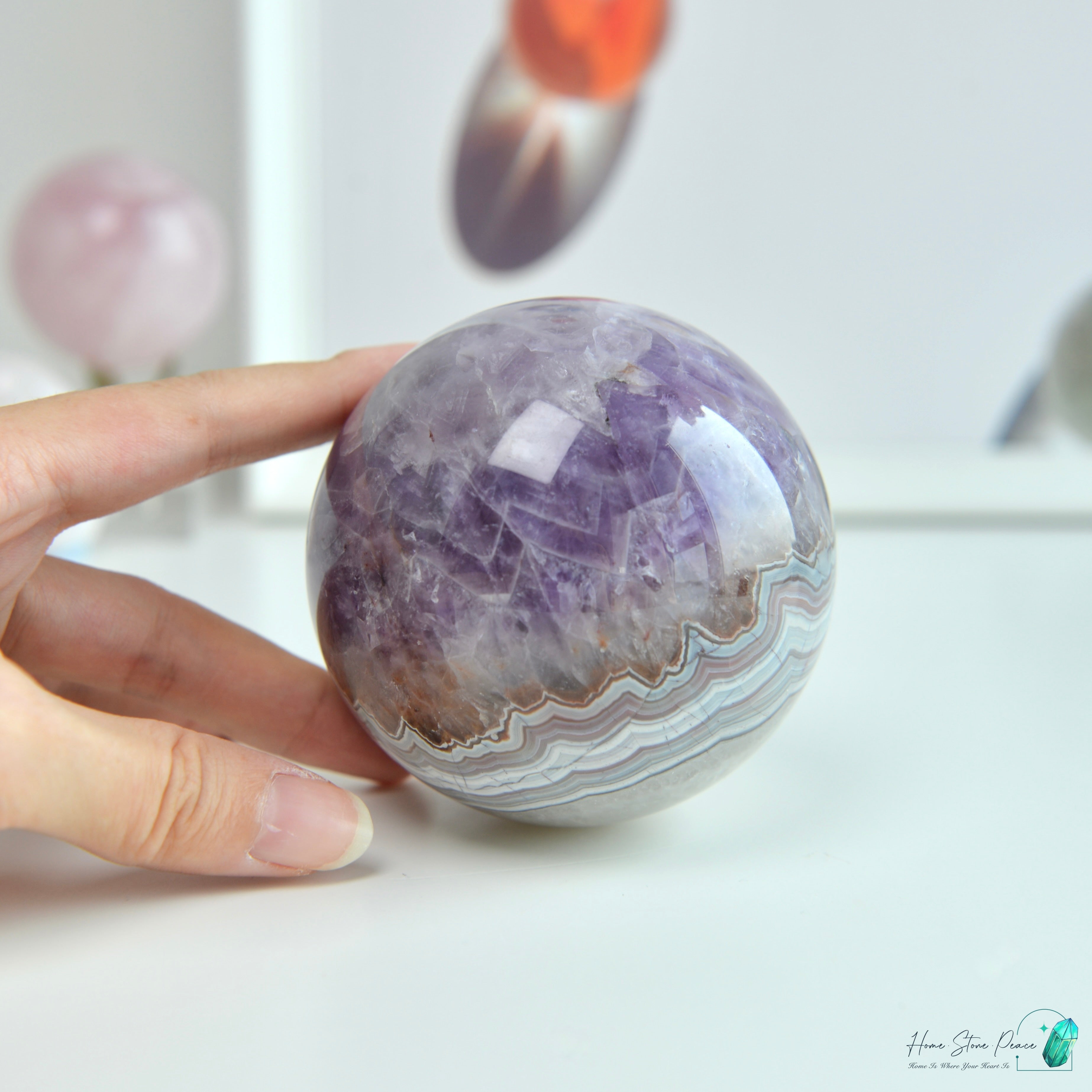 紫水晶瑪瑙球 Amethyst Agate Sphere
