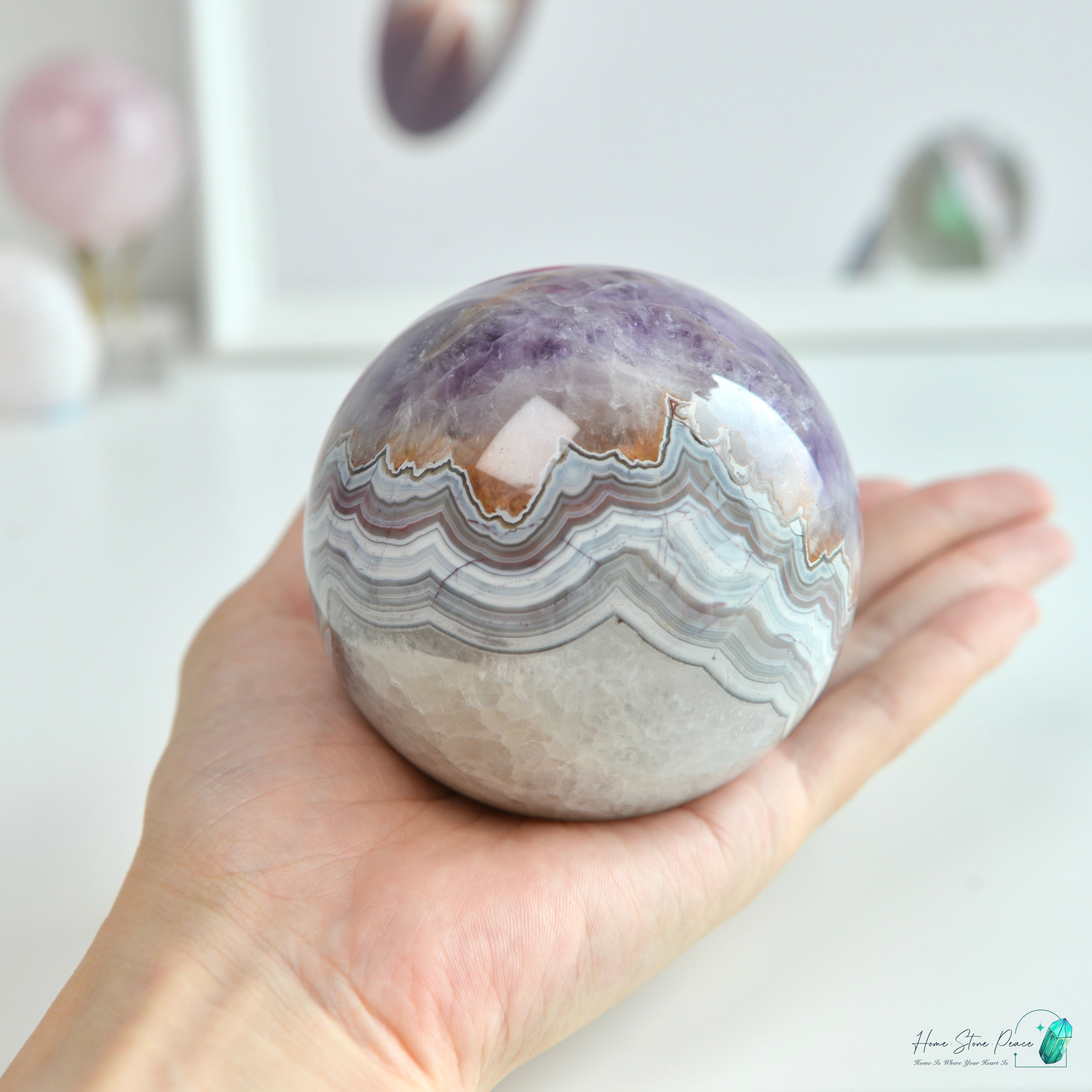 紫水晶瑪瑙球 Amethyst Agate Sphere