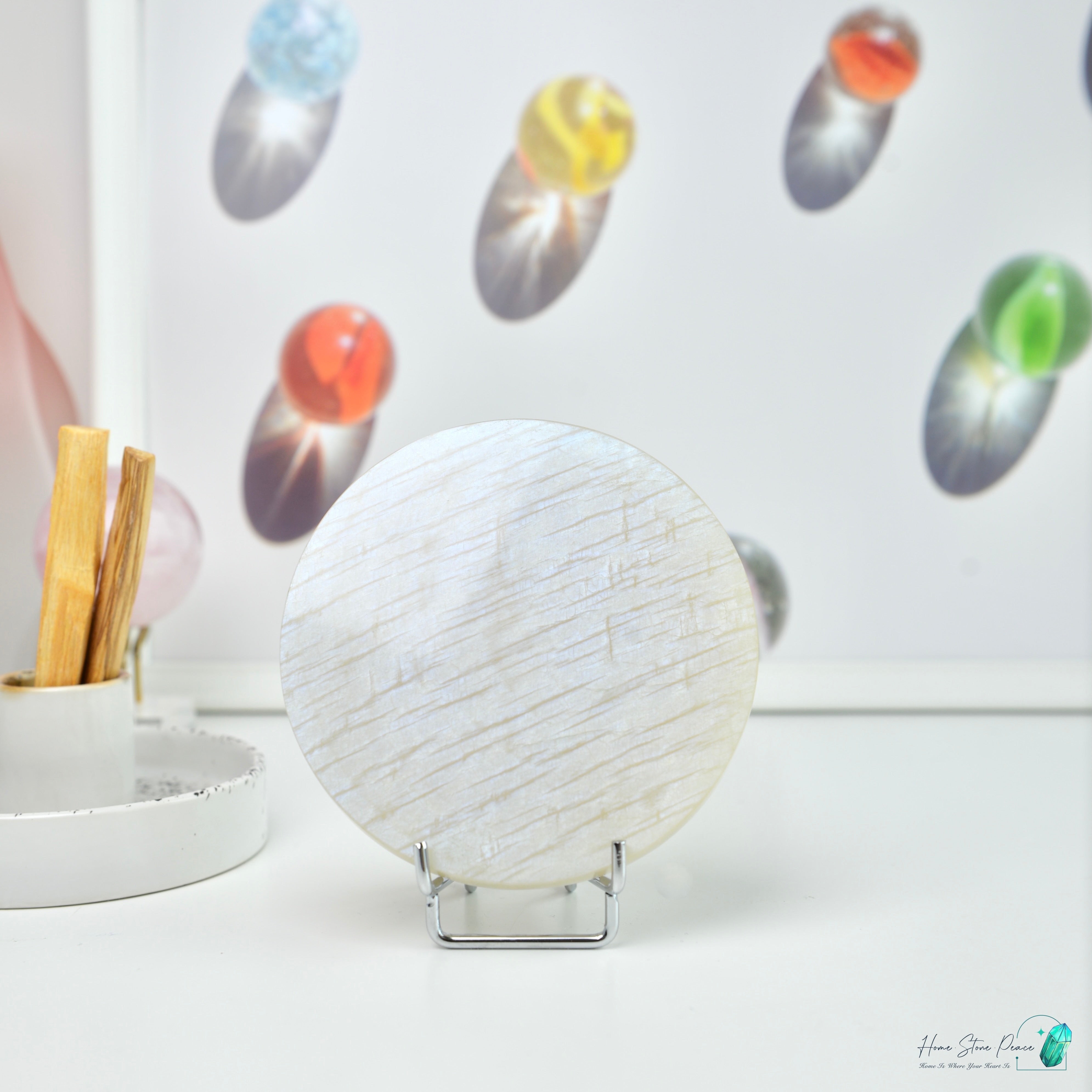 滿月月亮石連座 フルムーンムーンストーン スタンド付