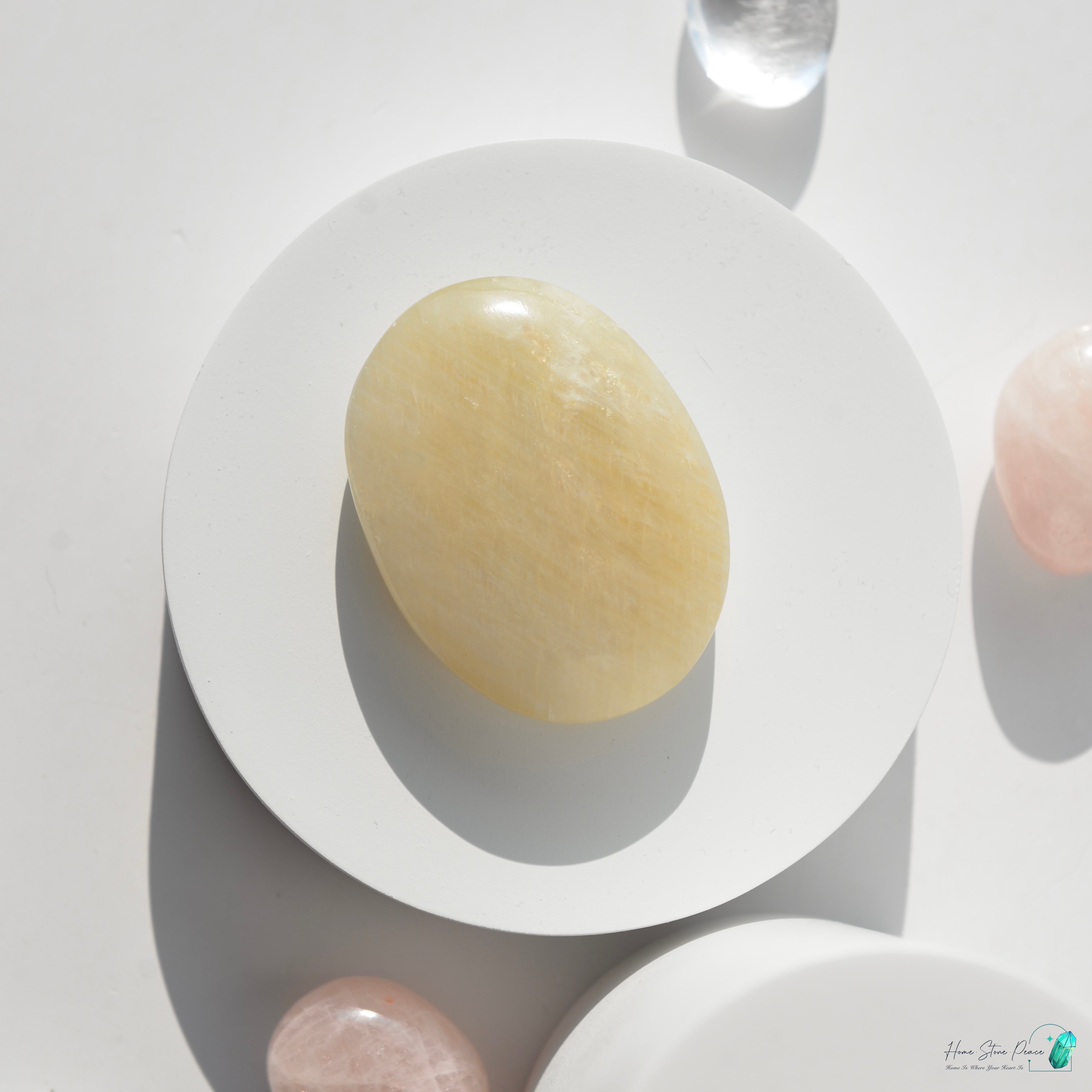 タン桑尼亞月光石手握り石 タンザニア産ムーンストーン パームストーン