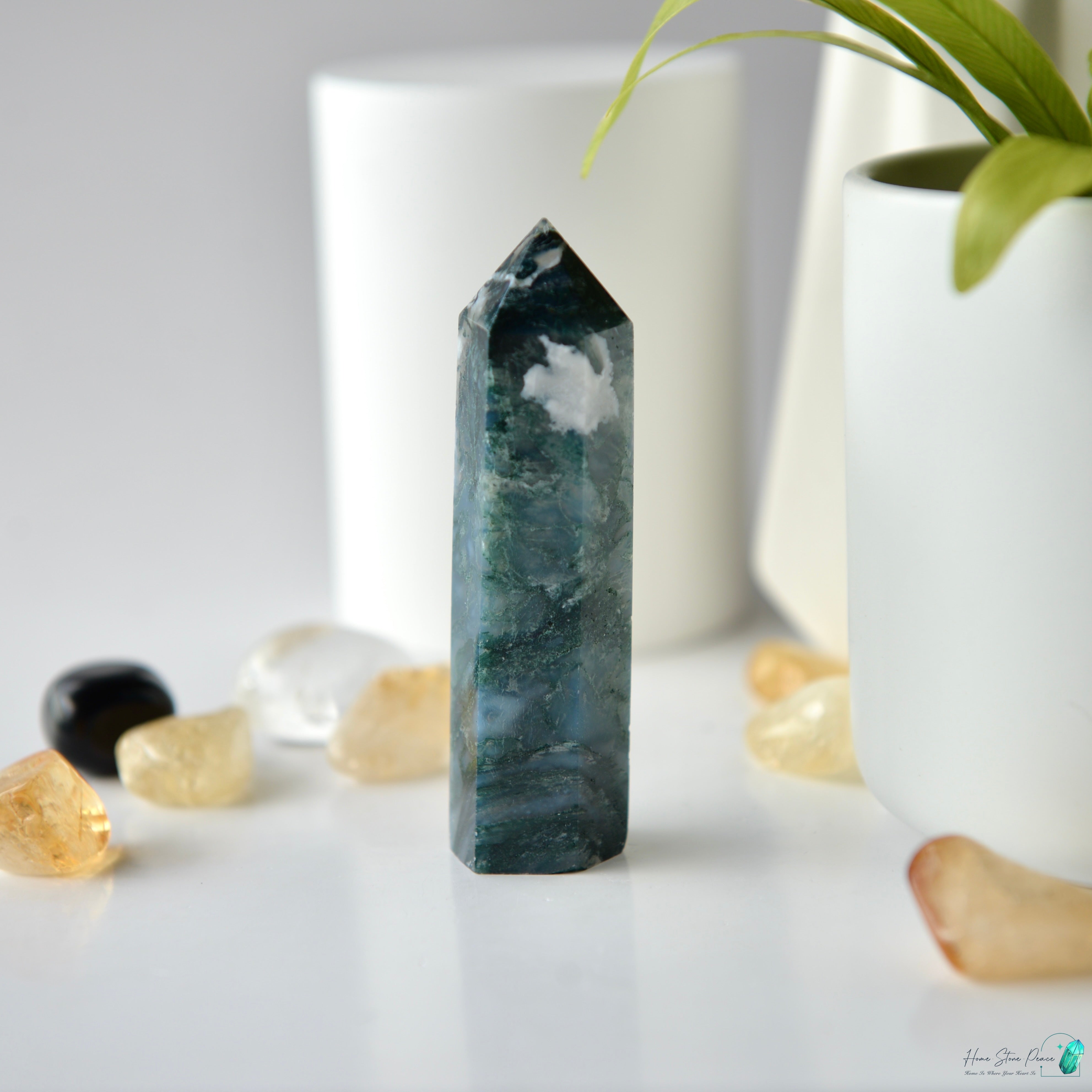 水草瑪瑙柱Moss Agate Tower