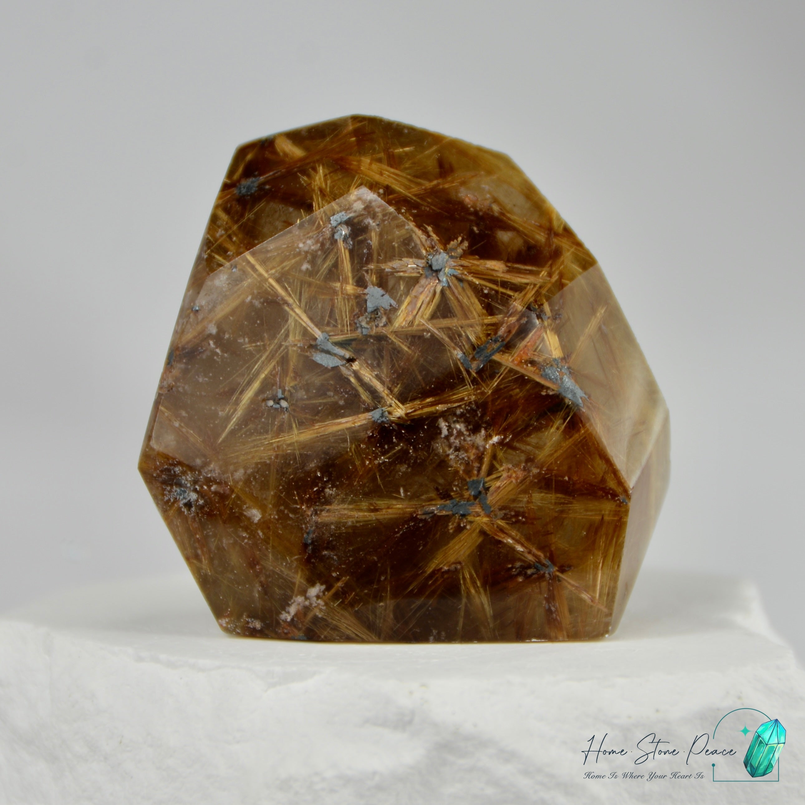 高級ブラジル産ゴールドルチルクォーツ フリーフォーム