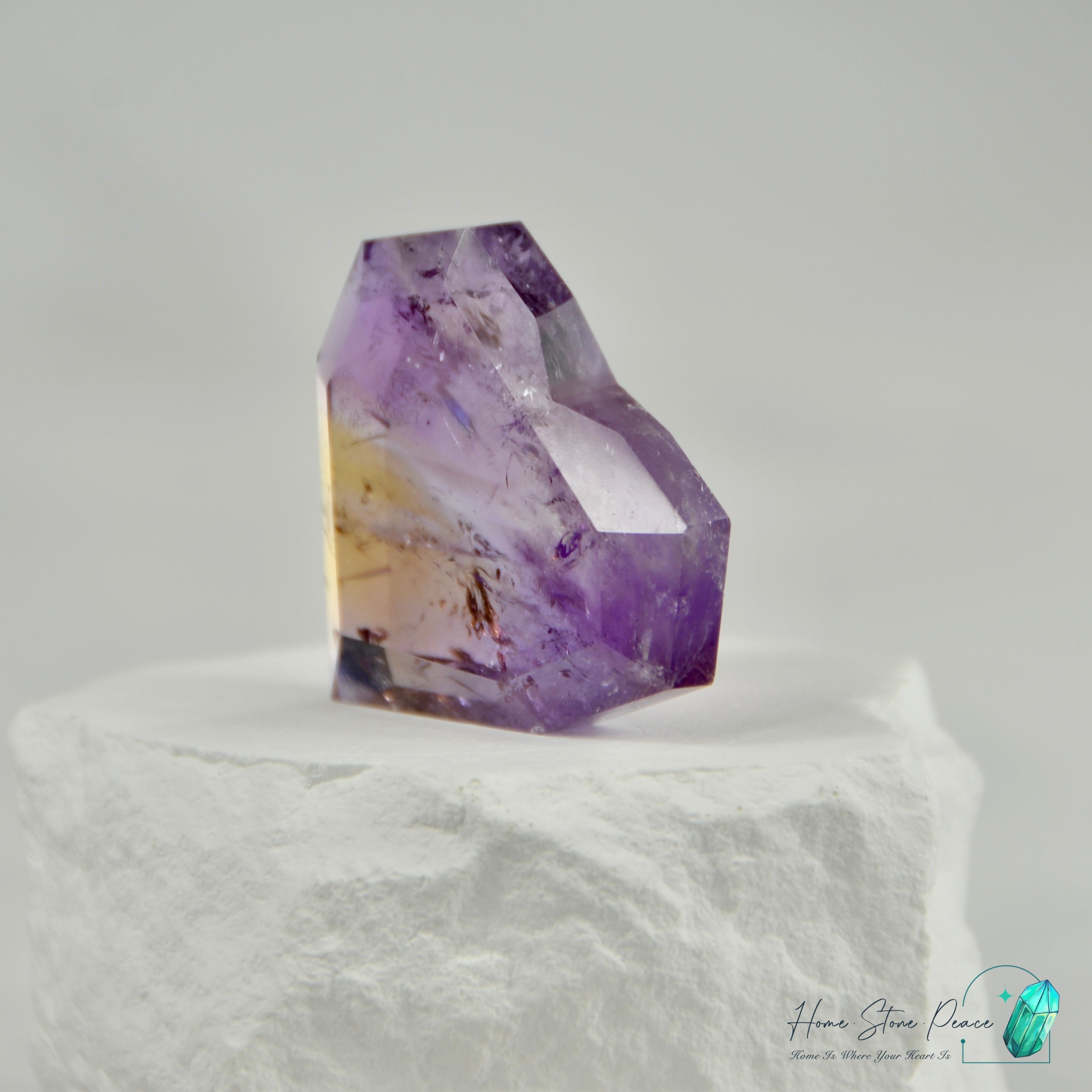 玻利維亞立體紫黃晶心 Bolivian Ametrine Faceted Heart