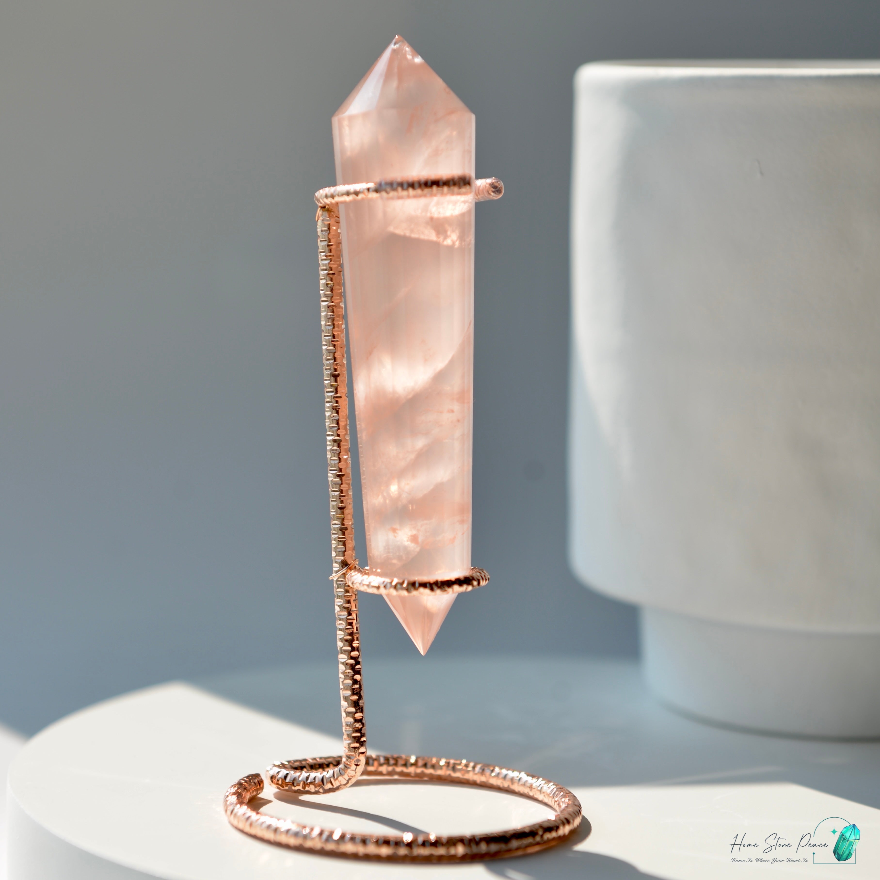 純手工沃格爾粉晶 (24面)Handcrafted Rose Quartz Vogel Cut (24 sides)