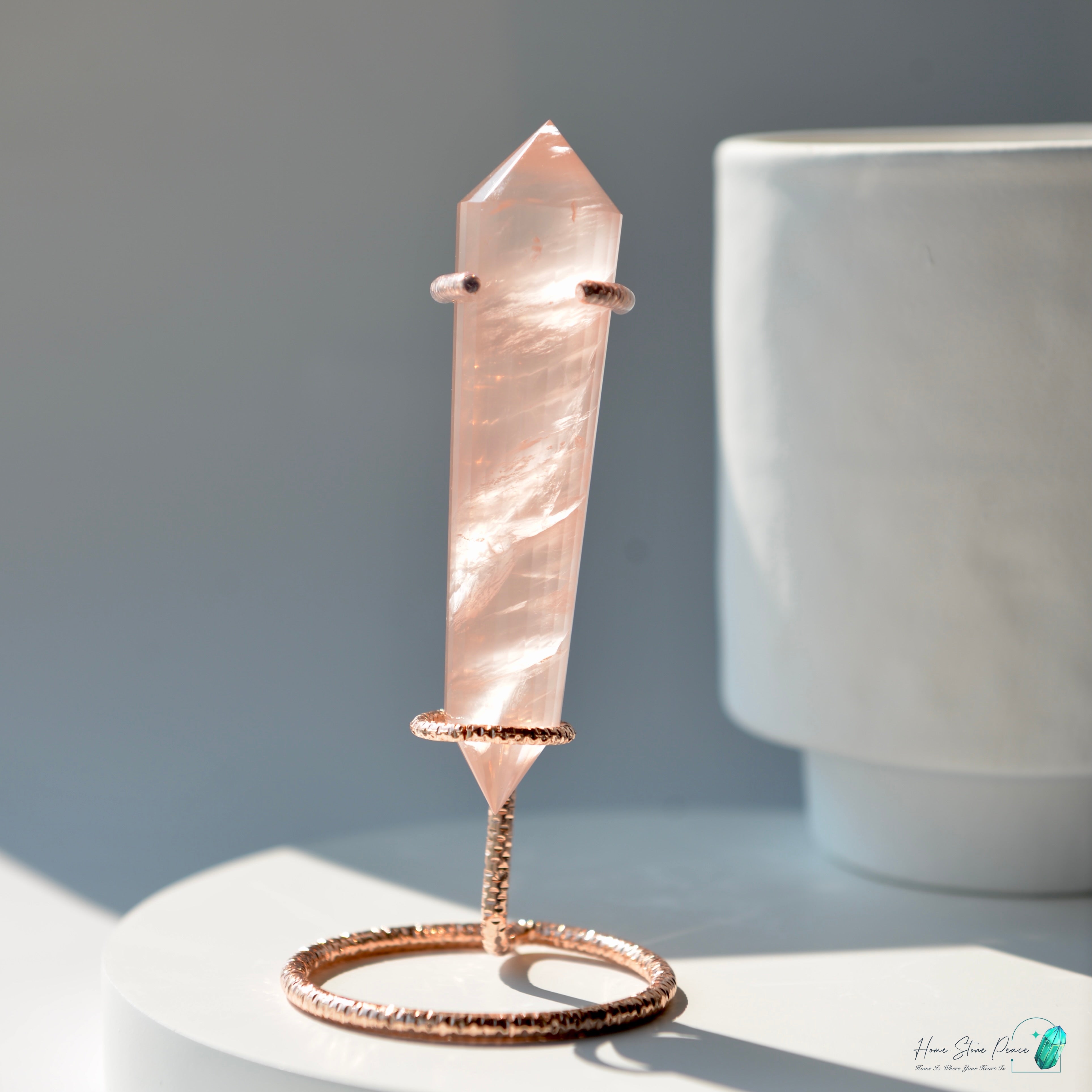 純手工沃格爾粉晶 (24面)Handcrafted Rose Quartz Vogel Cut (24 sides)