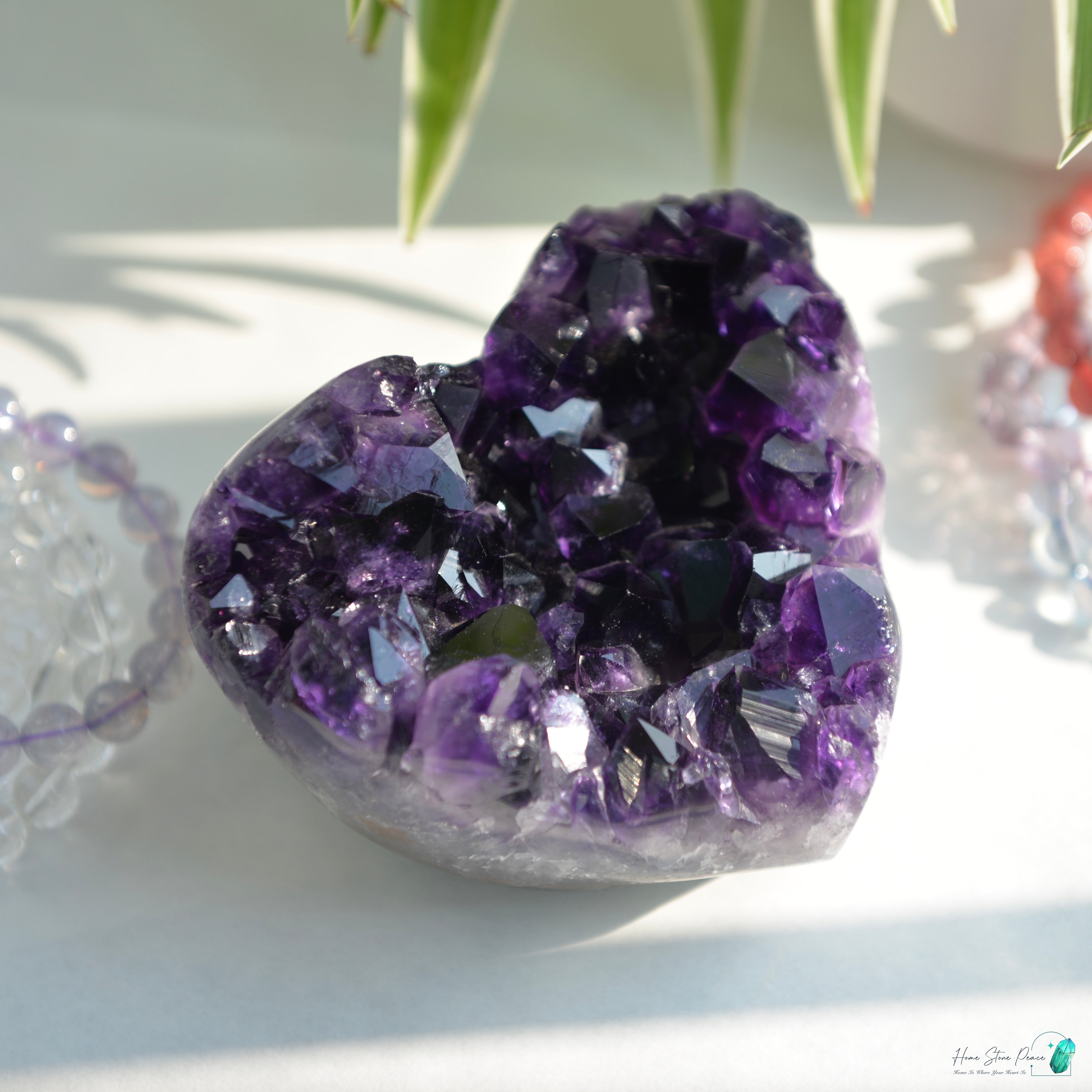 深紫水晶簇心 Amethyst Cluster Heart