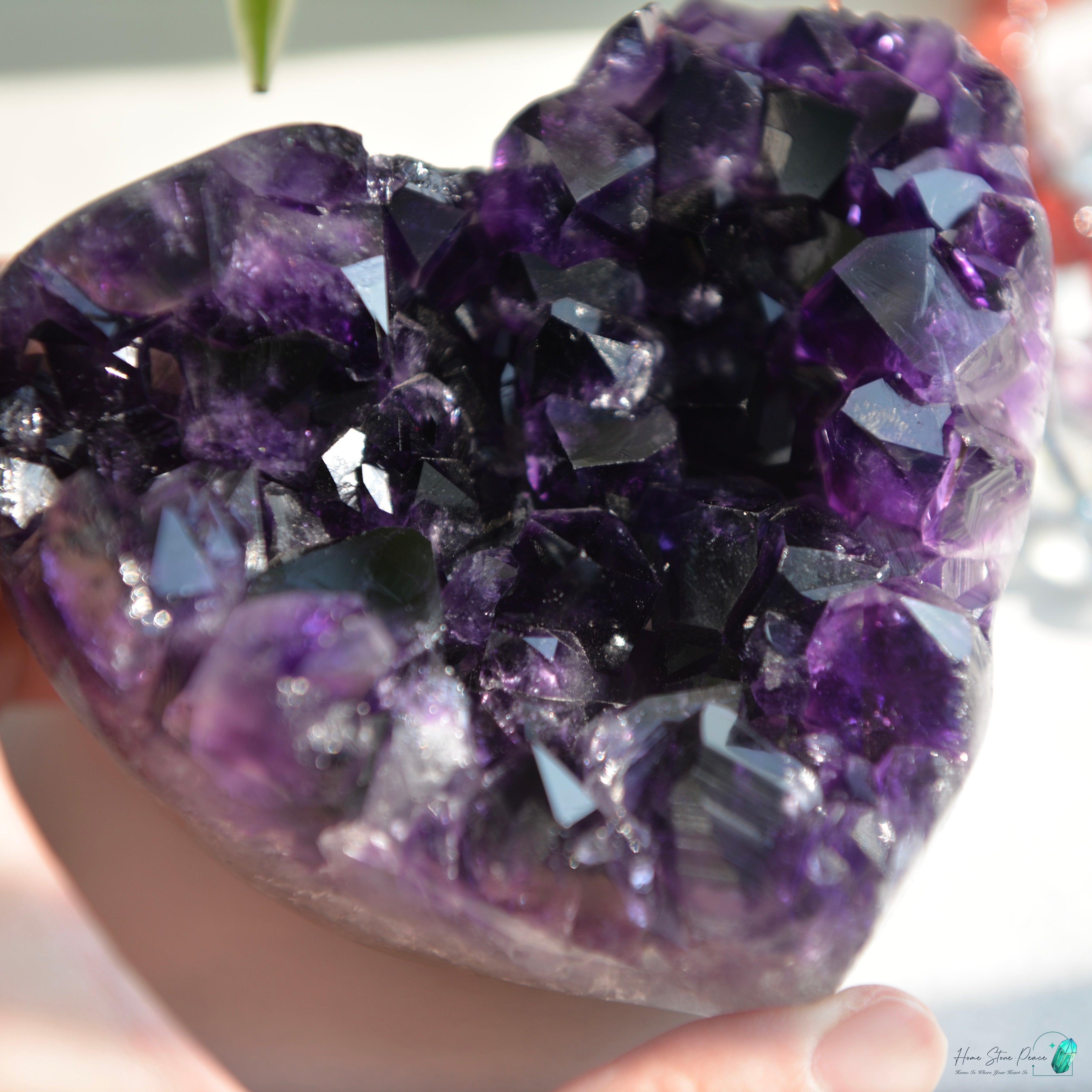 深紫水晶簇心 Amethyst Cluster Heart