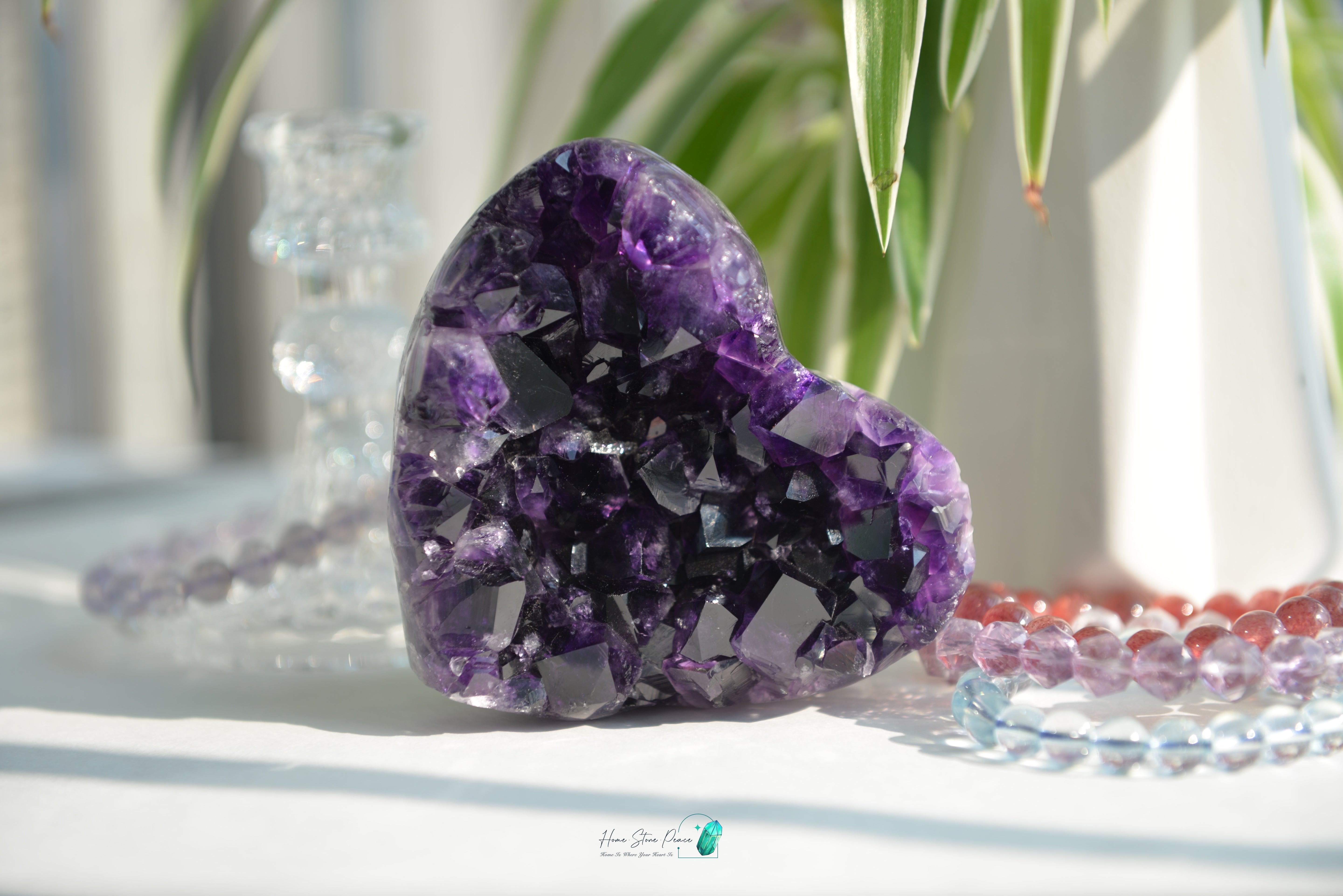 深紫水晶簇心 Amethyst Cluster Heart