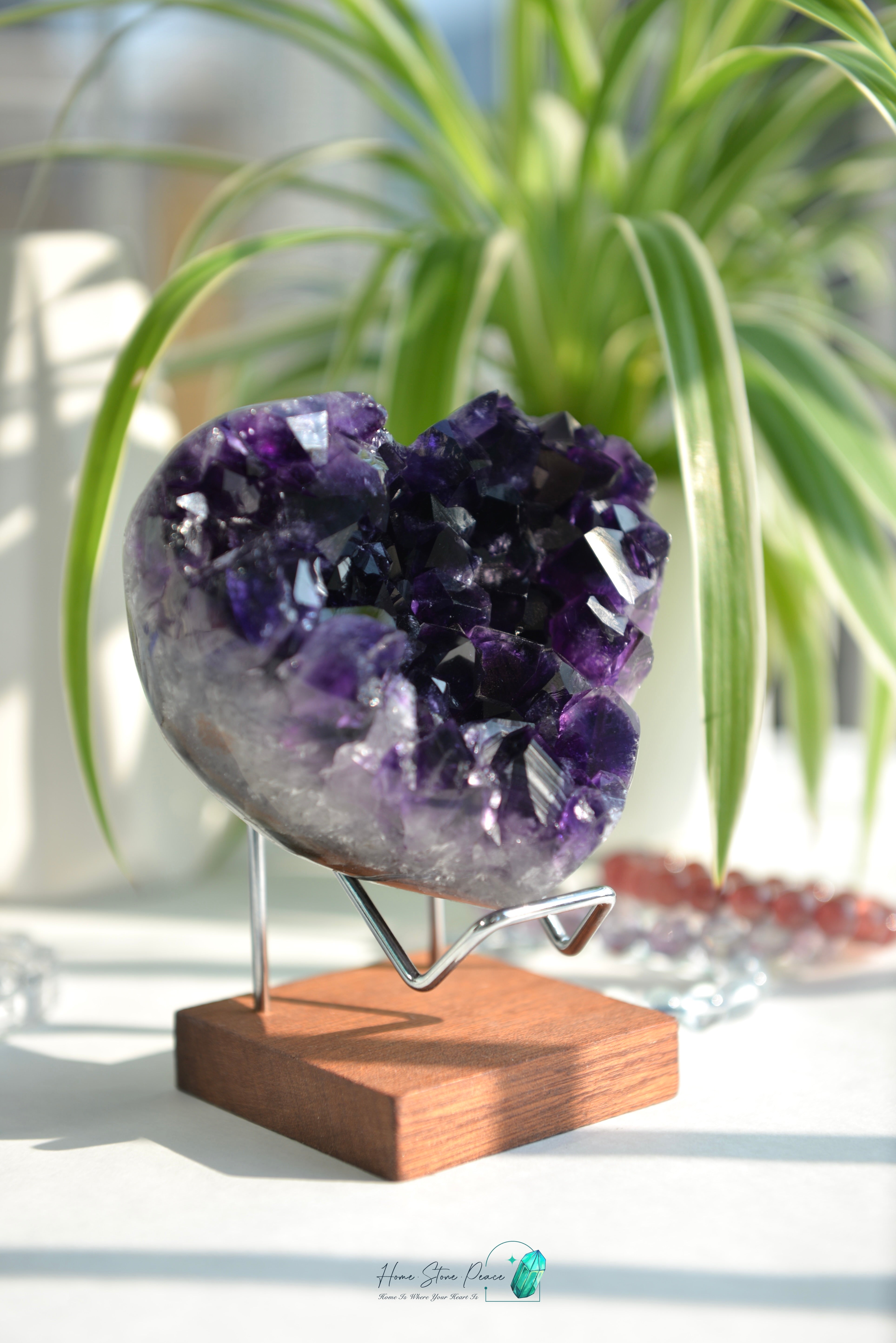 深紫水晶簇心 Amethyst Cluster Heart