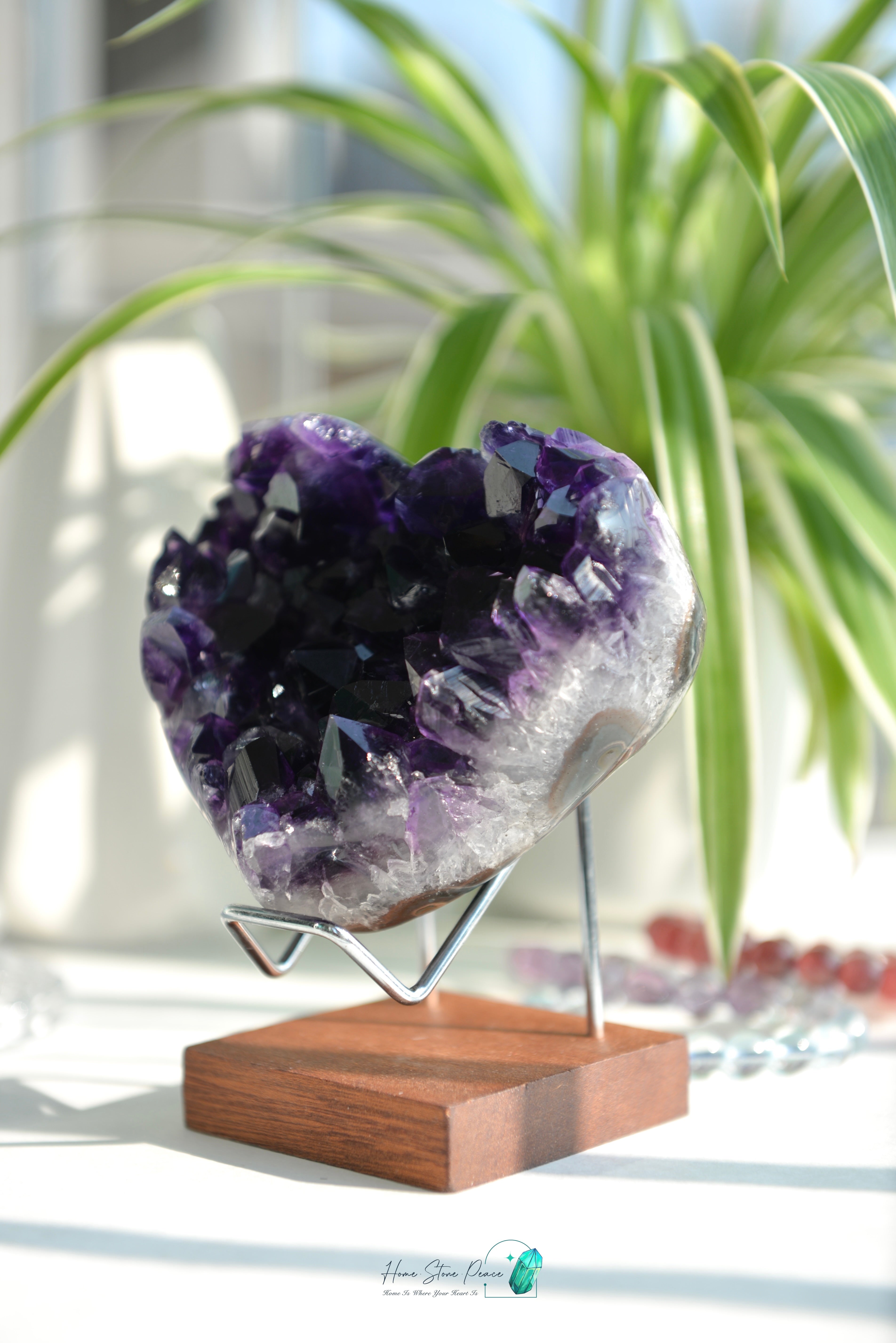 深紫水晶簇心 Amethyst Cluster Heart