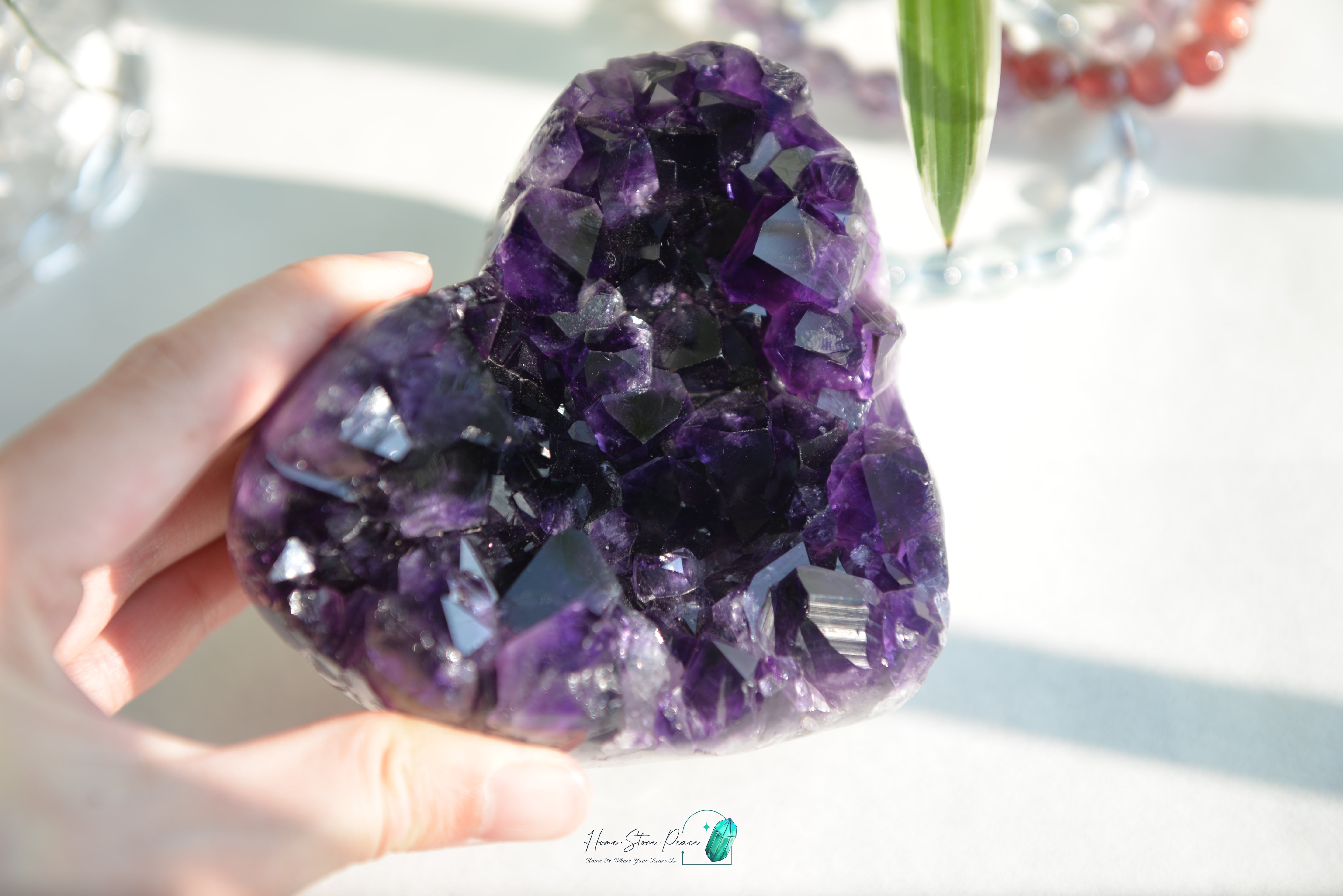 深紫水晶簇心 Amethyst Cluster Heart