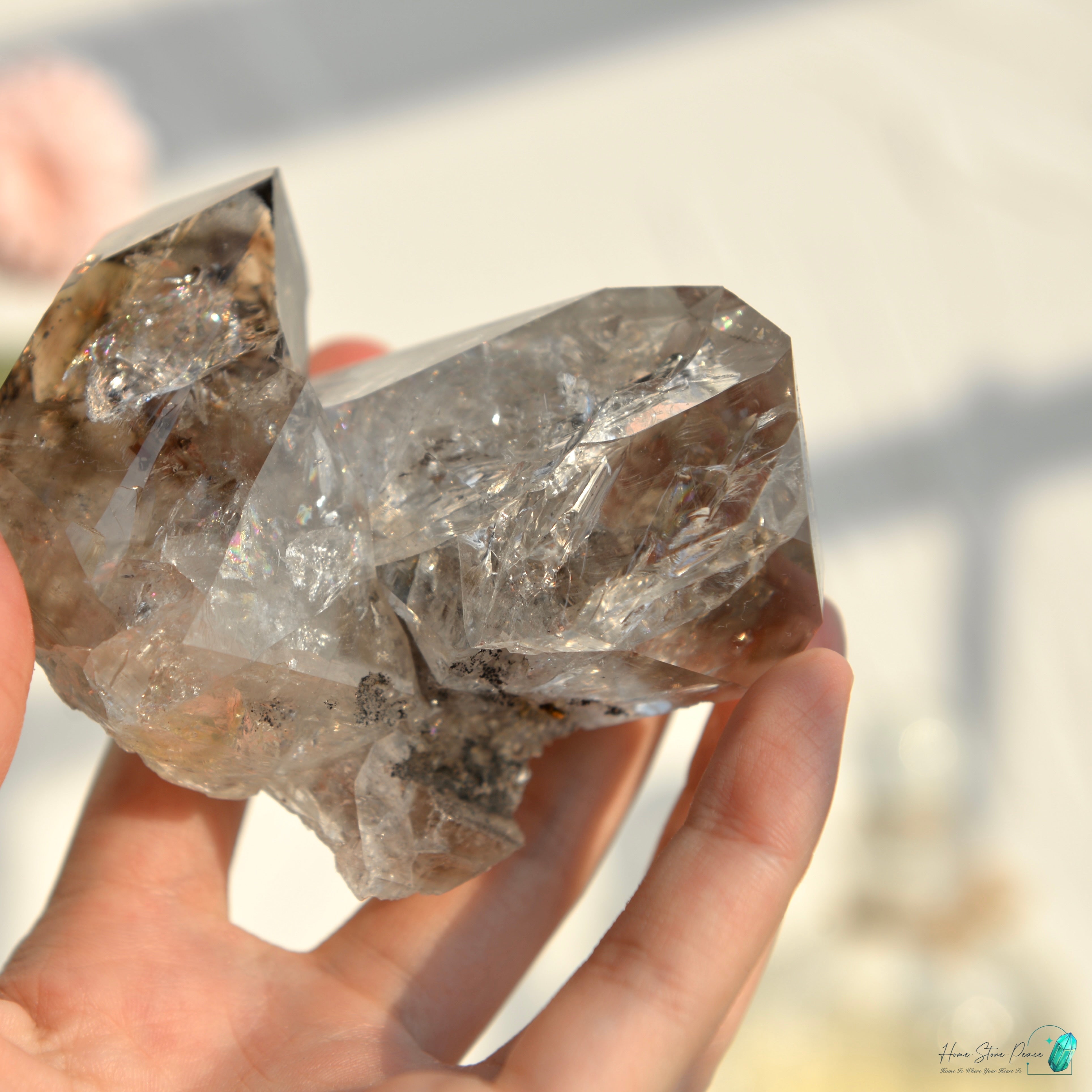 美國紐約雙生煙赫基蒙鑽石 New York Smoke Twins Herkimer Diamond