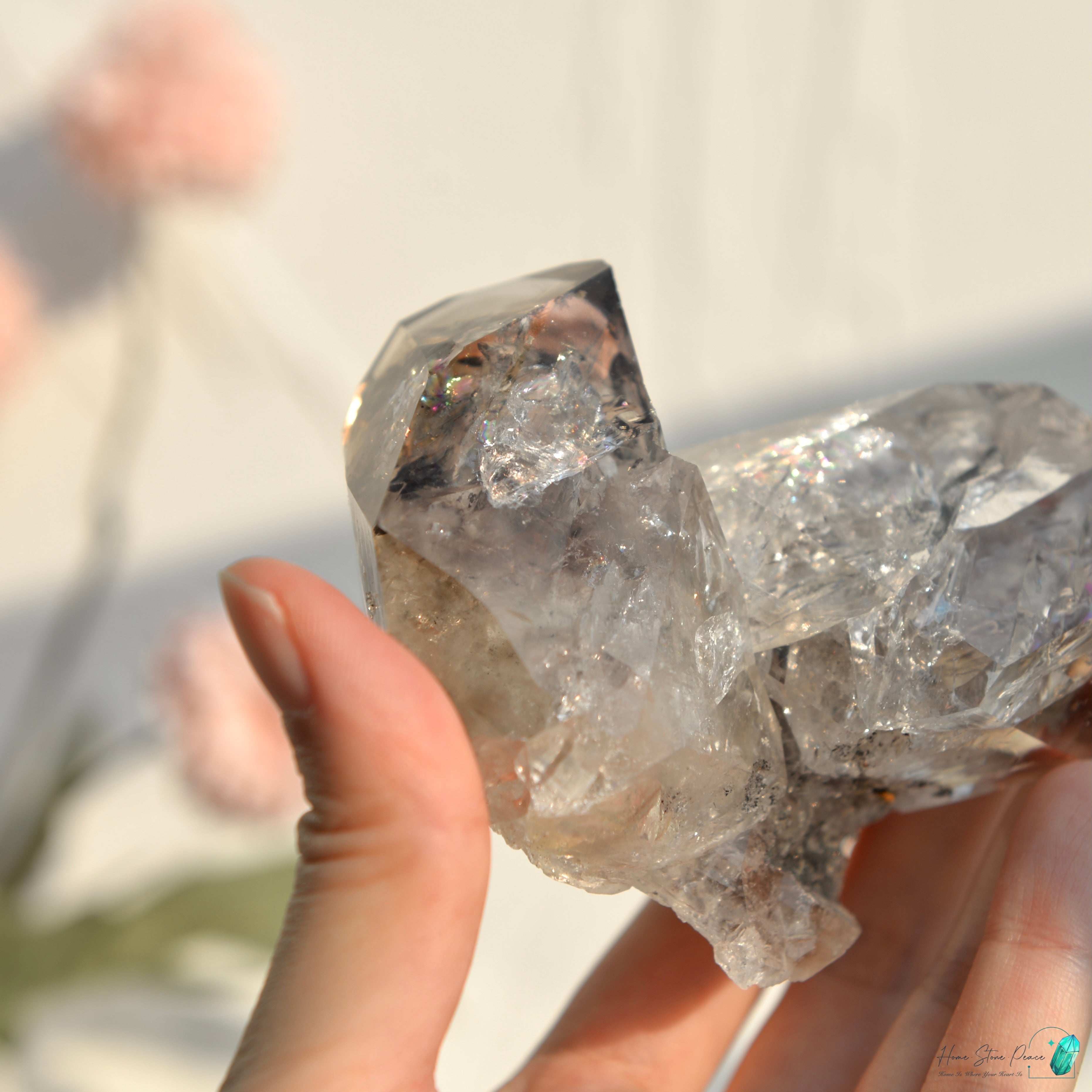 美國紐約雙生煙赫基蒙鑽石 New York Smoke Twins Herkimer Diamond