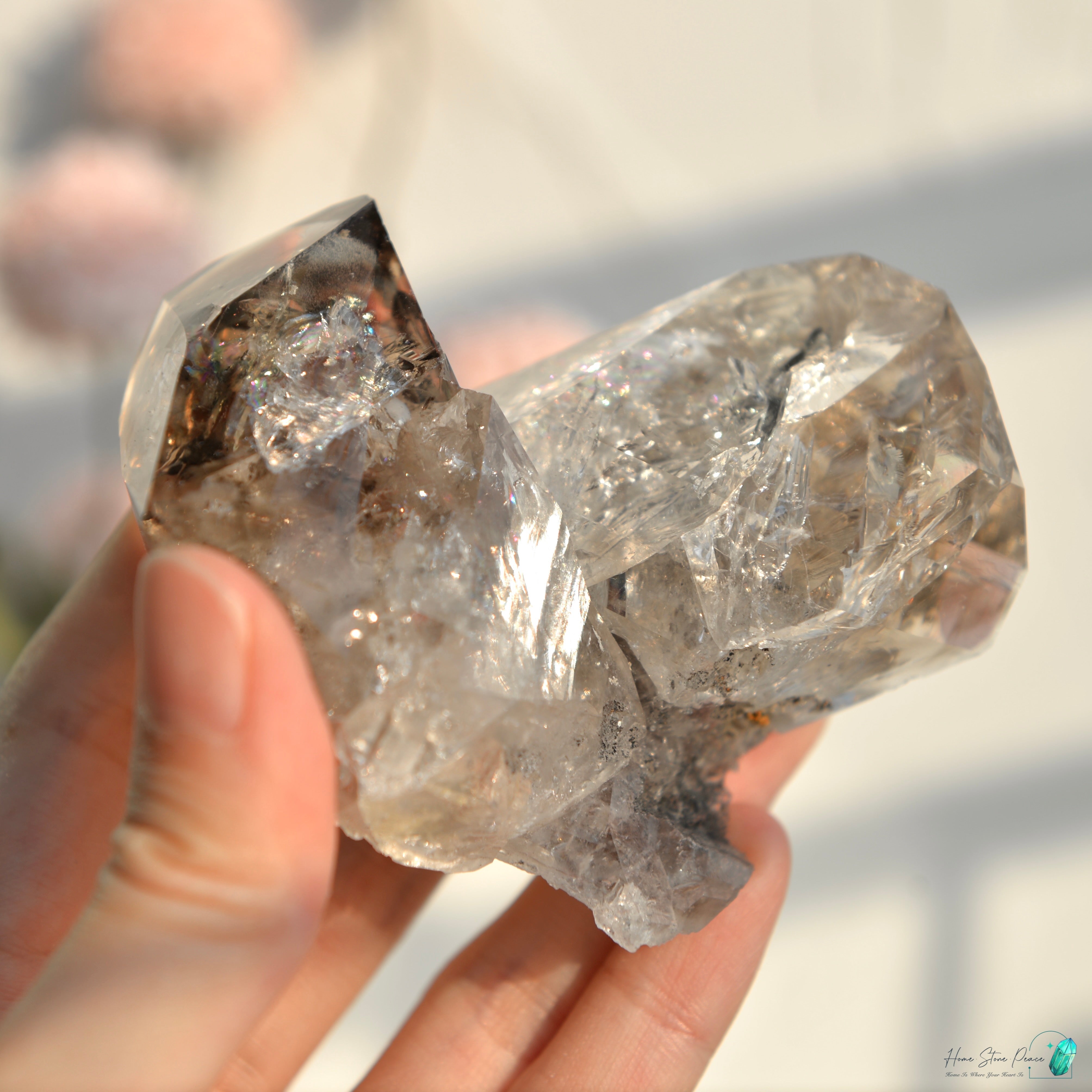 美國紐約雙生煙赫基蒙鑽石 New York Smoke Twins Herkimer Diamond