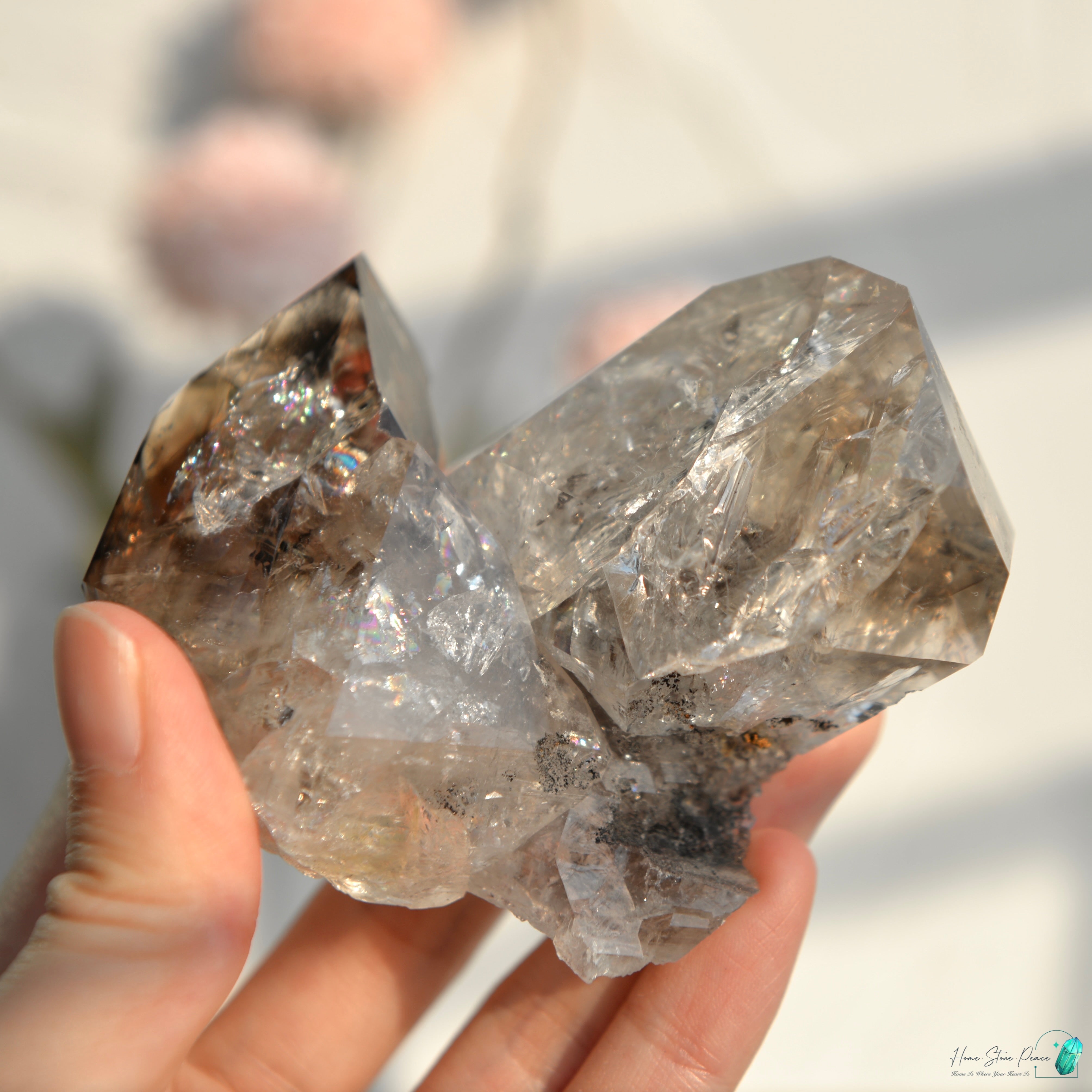 美國紐約雙生煙赫基蒙鑽石 New York Smoke Twins Herkimer Diamond