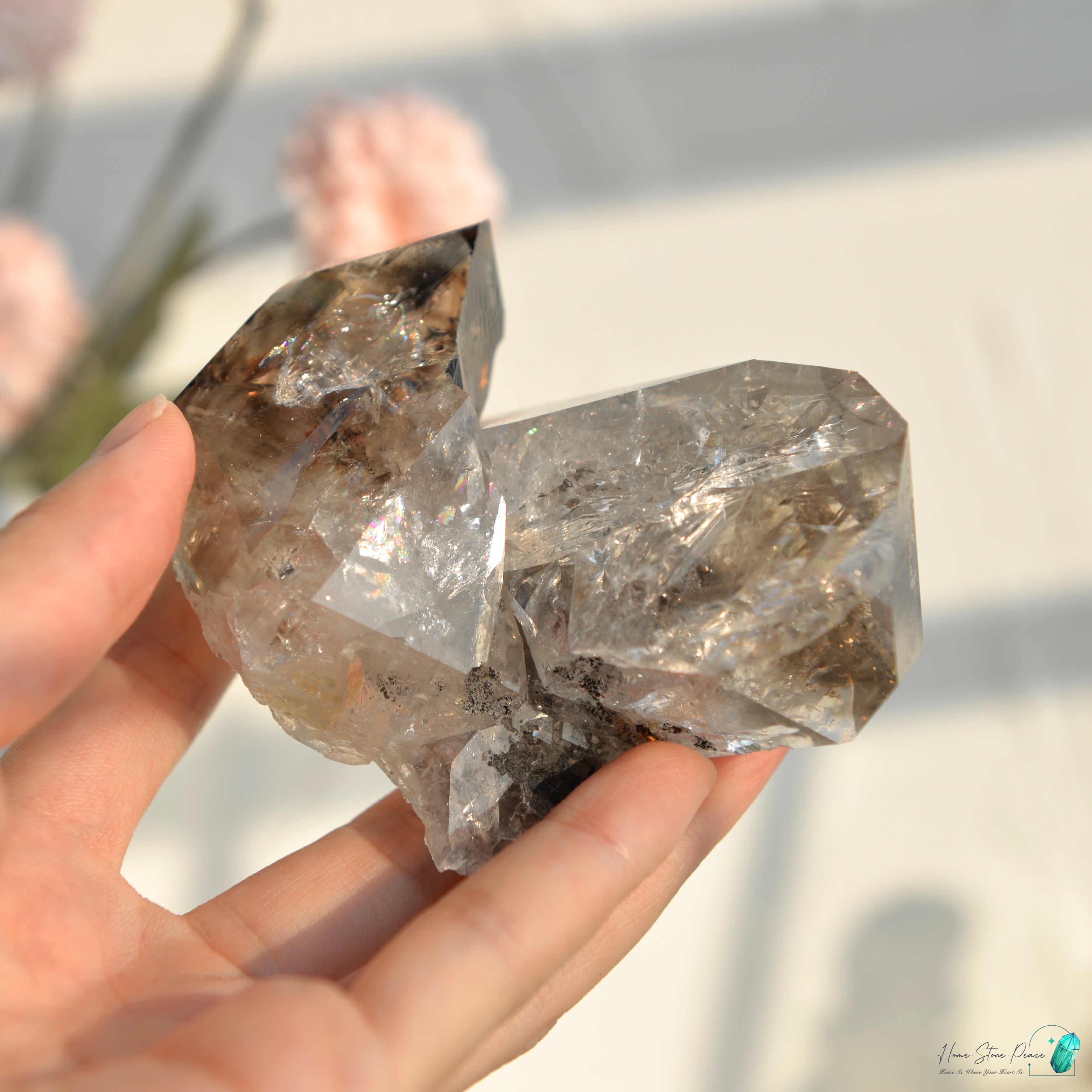 美國紐約雙生煙赫基蒙鑽石 New York Smoke Twins Herkimer Diamond