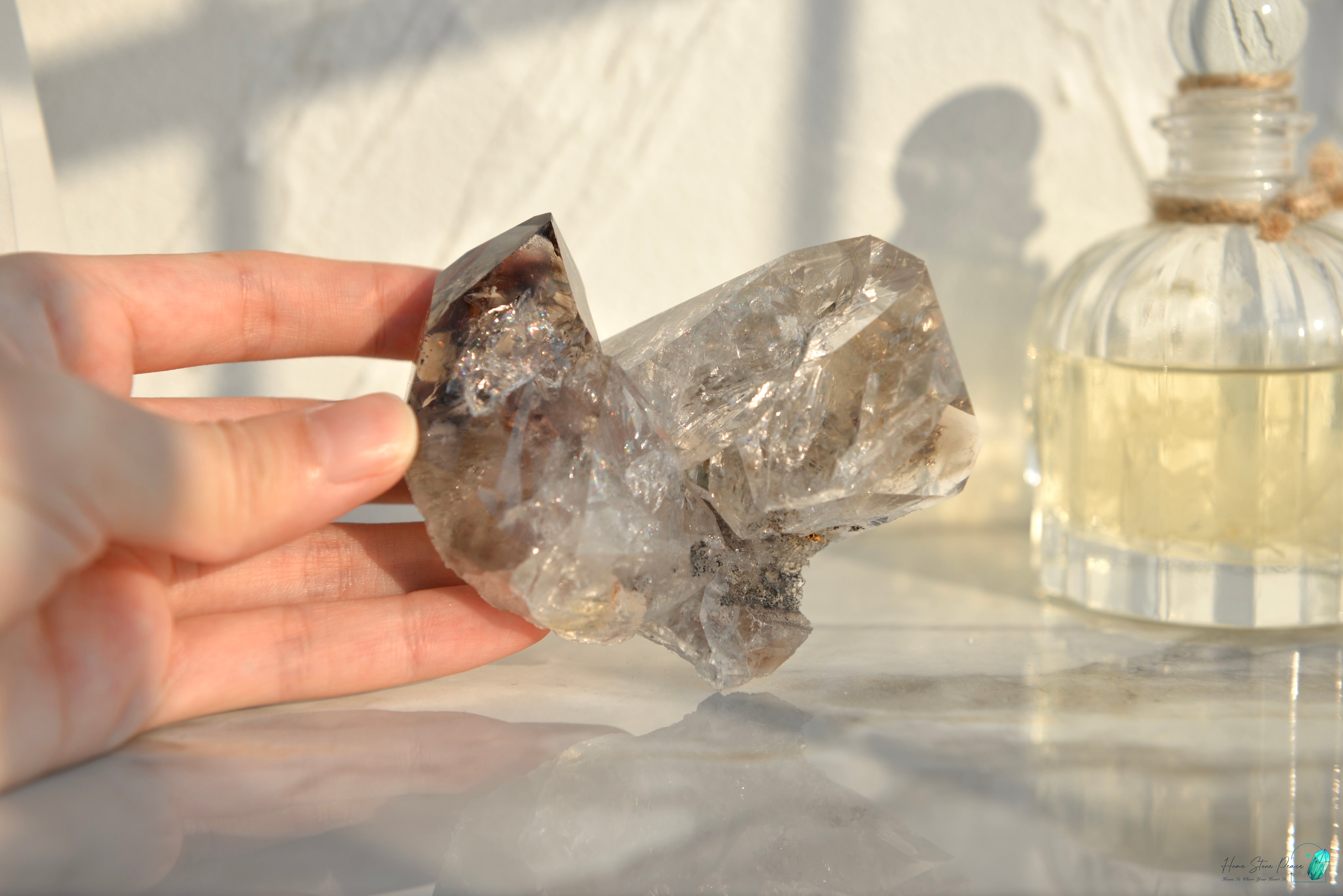 美國紐約雙生煙赫基蒙鑽石 New York Smoke Twins Herkimer Diamond