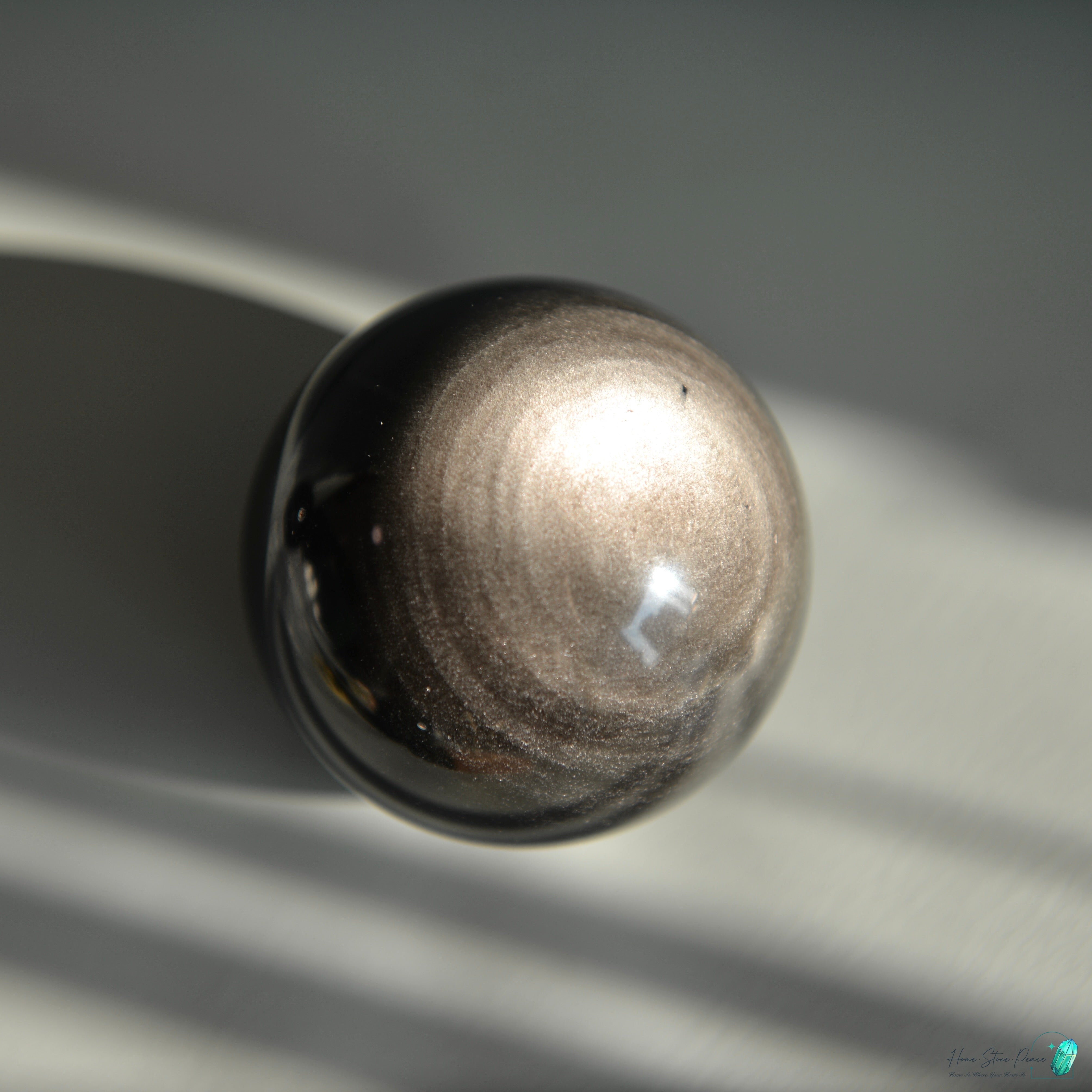銀曜石球 Silver Sheen Obsidian Sphere