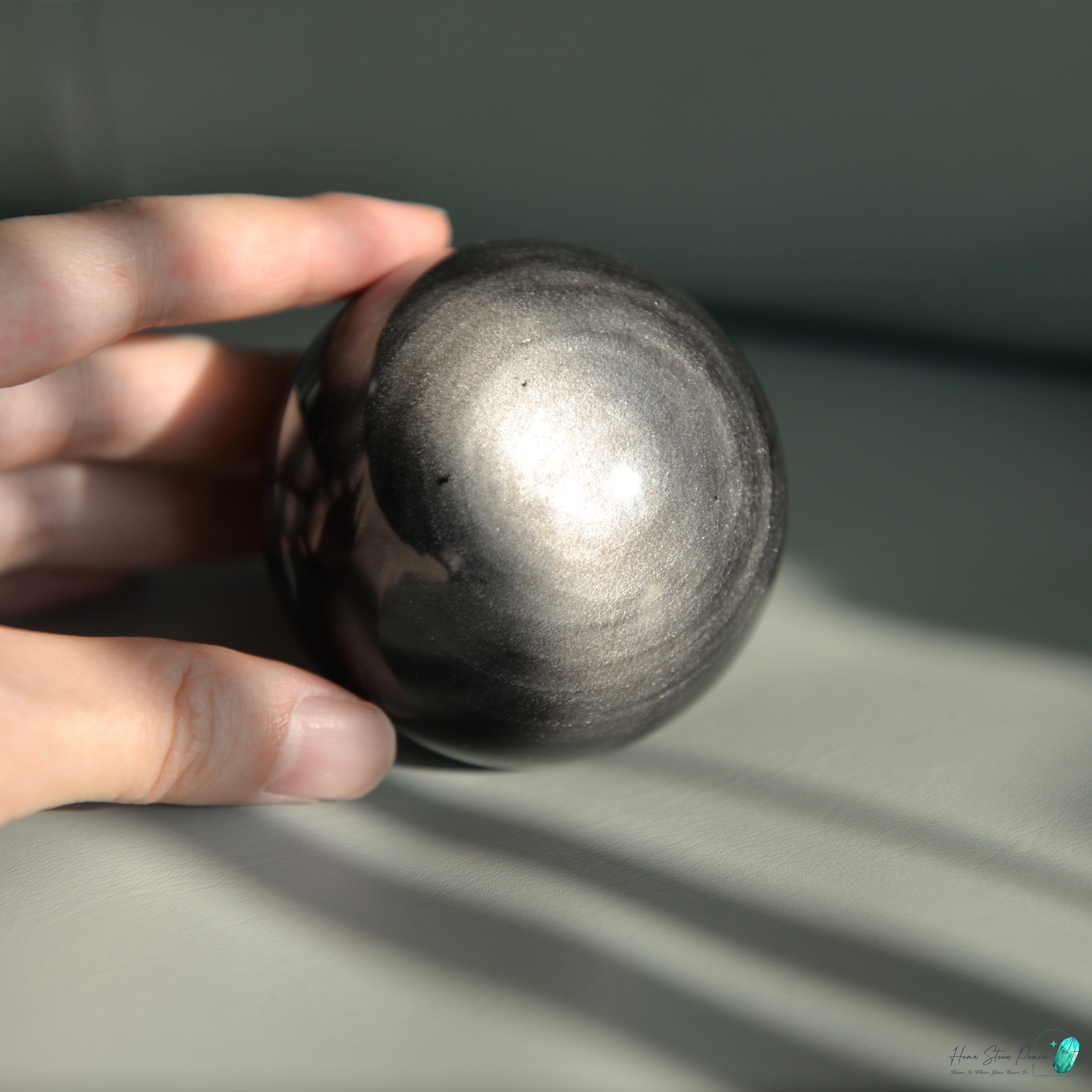 銀曜石球 Silver Sheen Obsidian Sphere