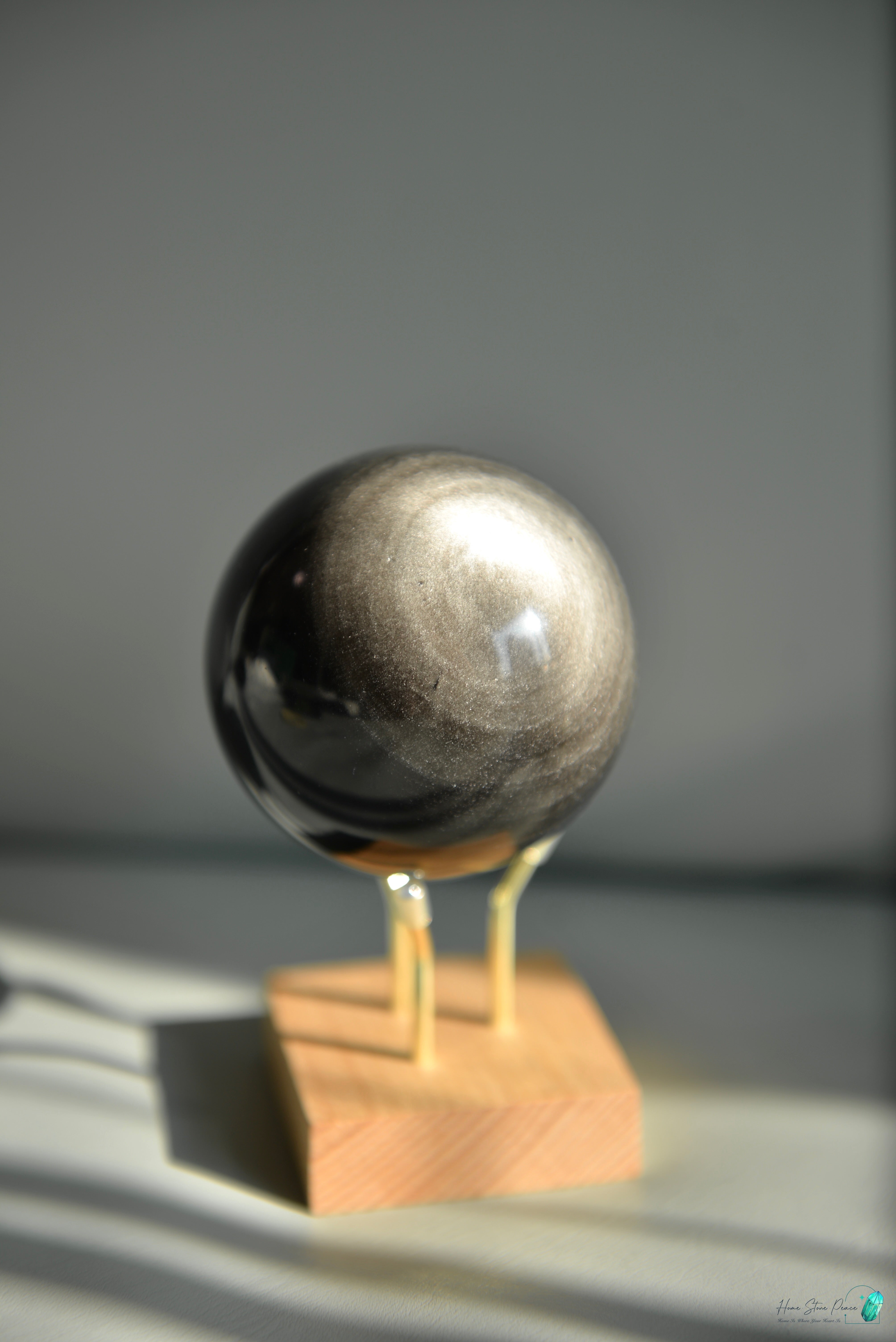 銀曜石球 Silver Sheen Obsidian Sphere