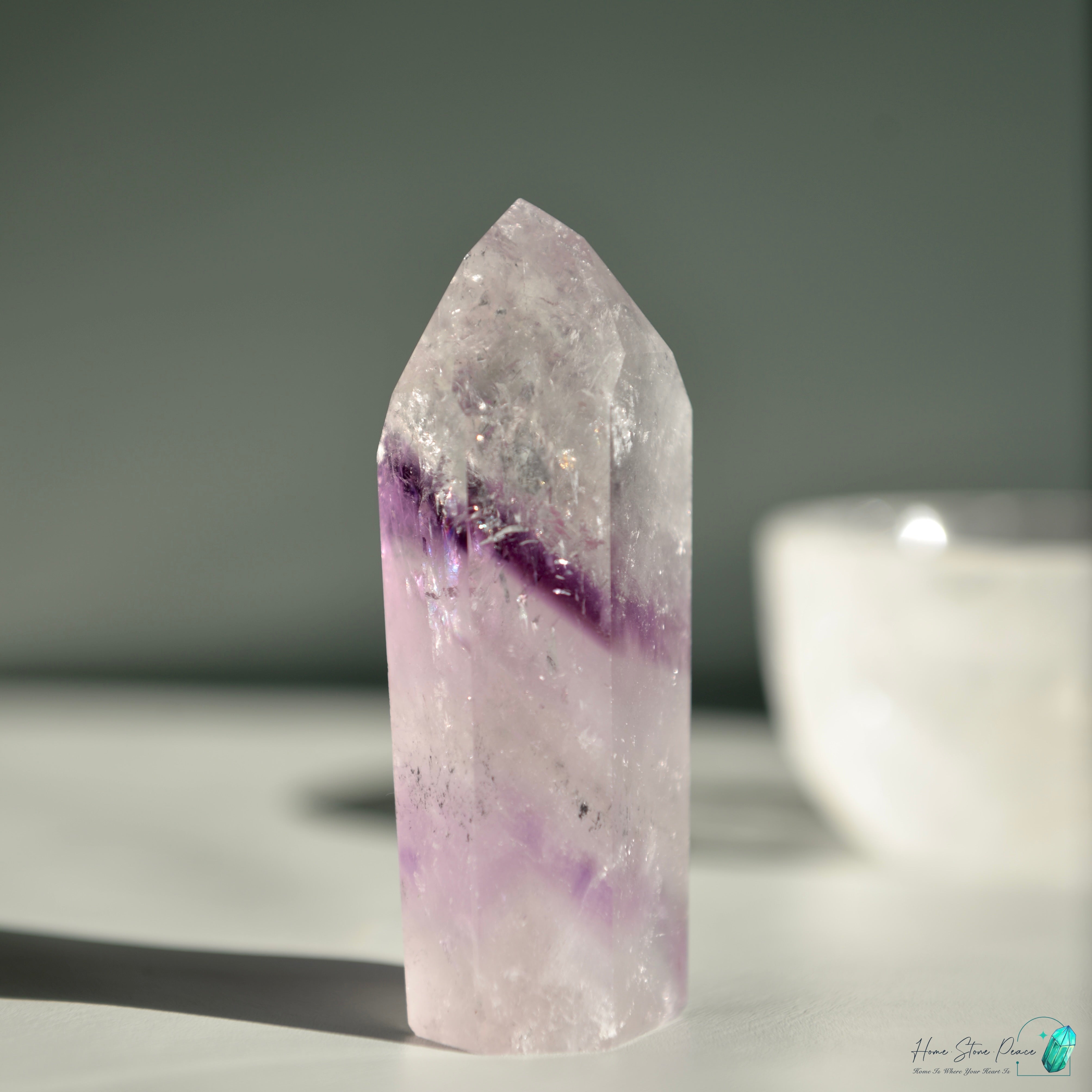巴西幻影彩虹紫水晶柱 Brazilian Amethyst Phantom Tower with Rainbow