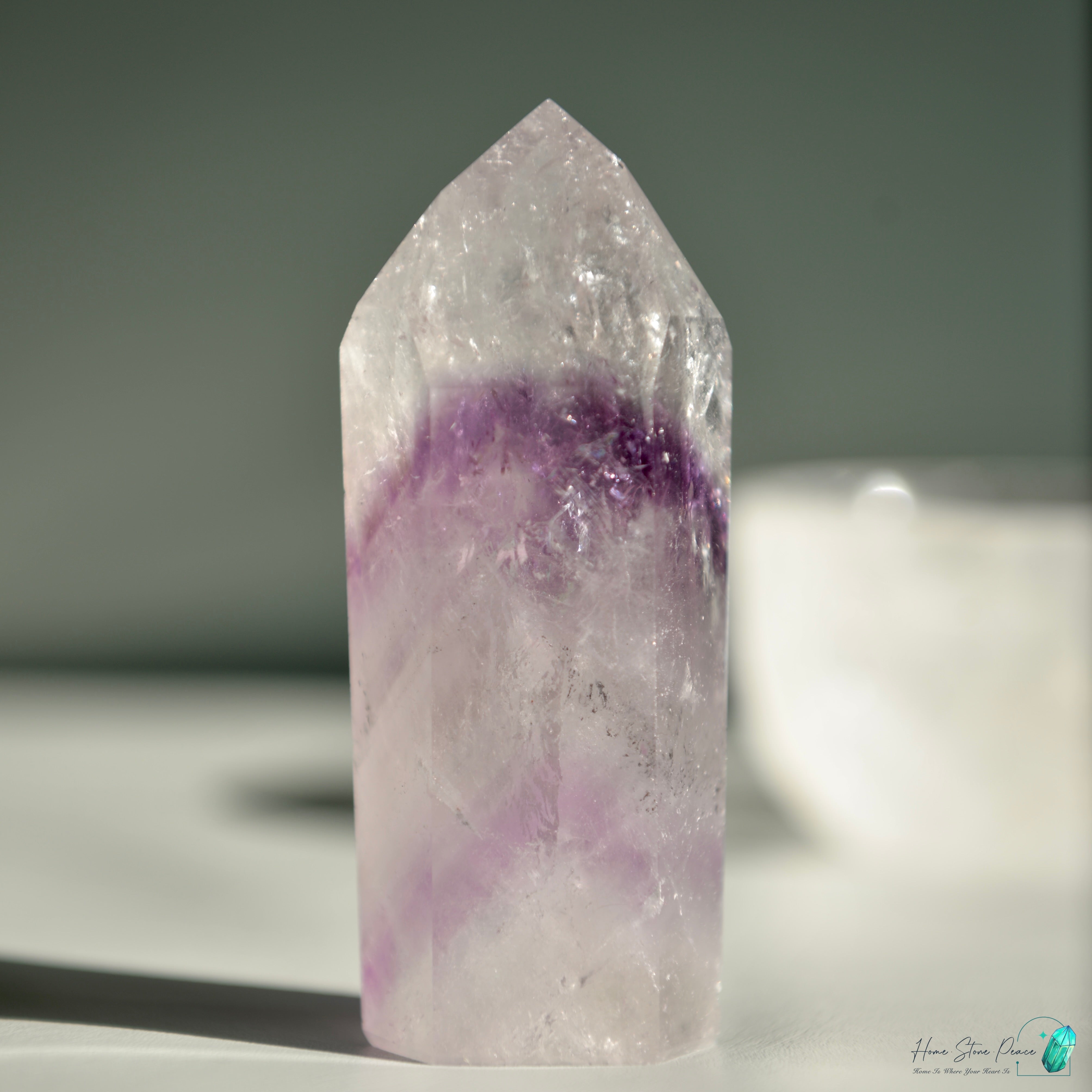 巴西幻影彩虹紫水晶柱 Brazilian Amethyst Phantom Tower with Rainbow
