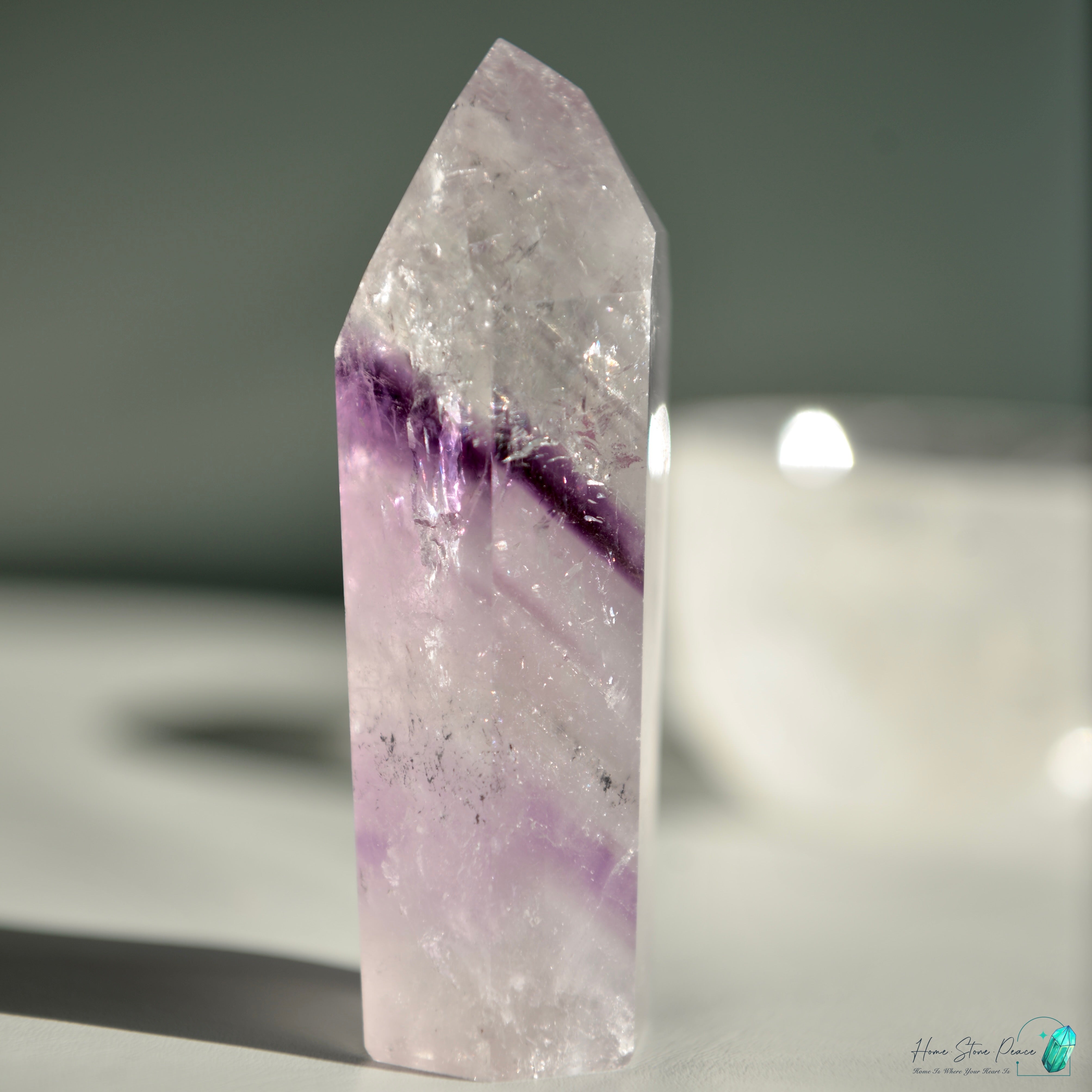 巴西幻影彩虹紫水晶柱 Brazilian Amethyst Phantom Tower with Rainbow