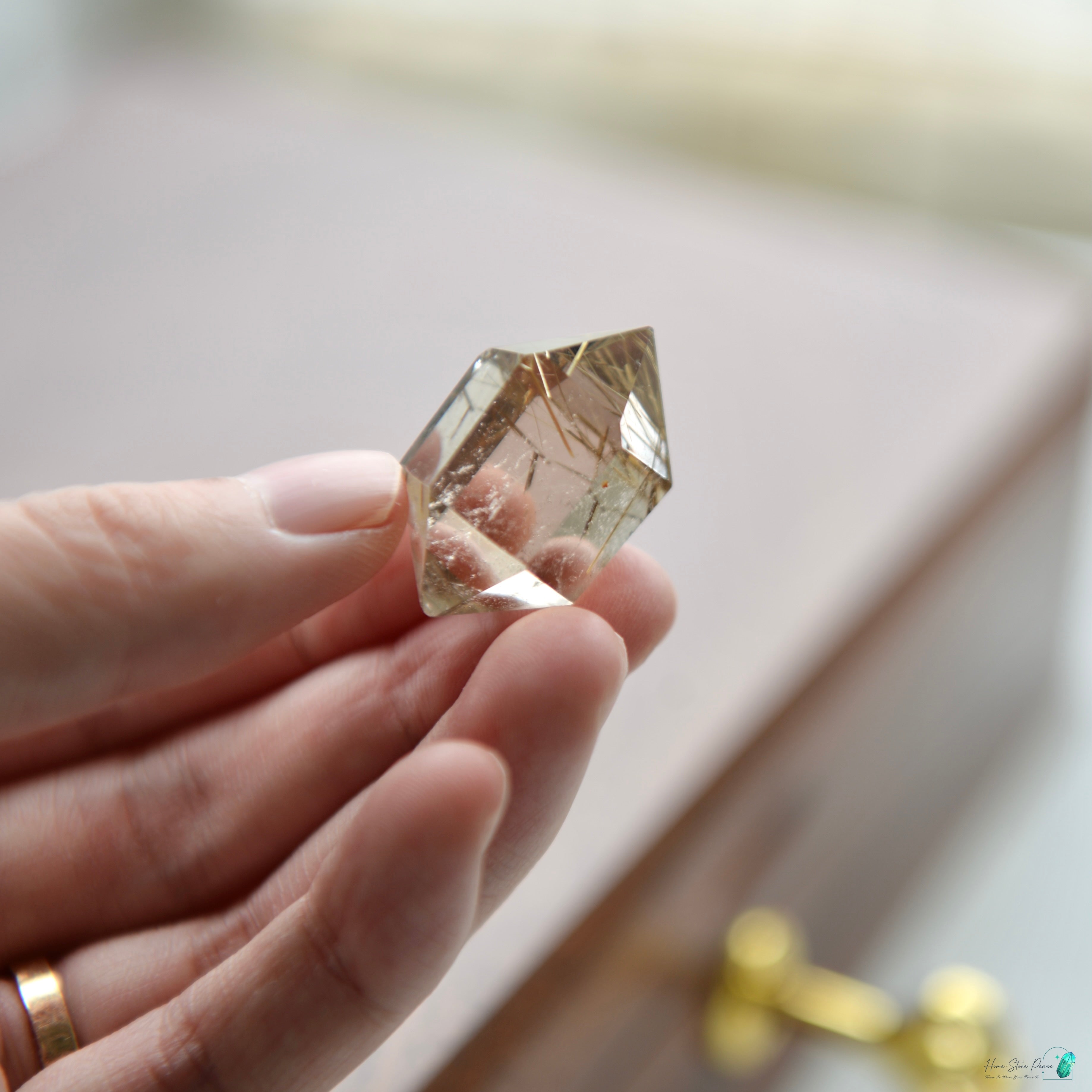 巴西雙尖金髮水晶 Brazilian Double Terminated Gold Rutilated Quartz