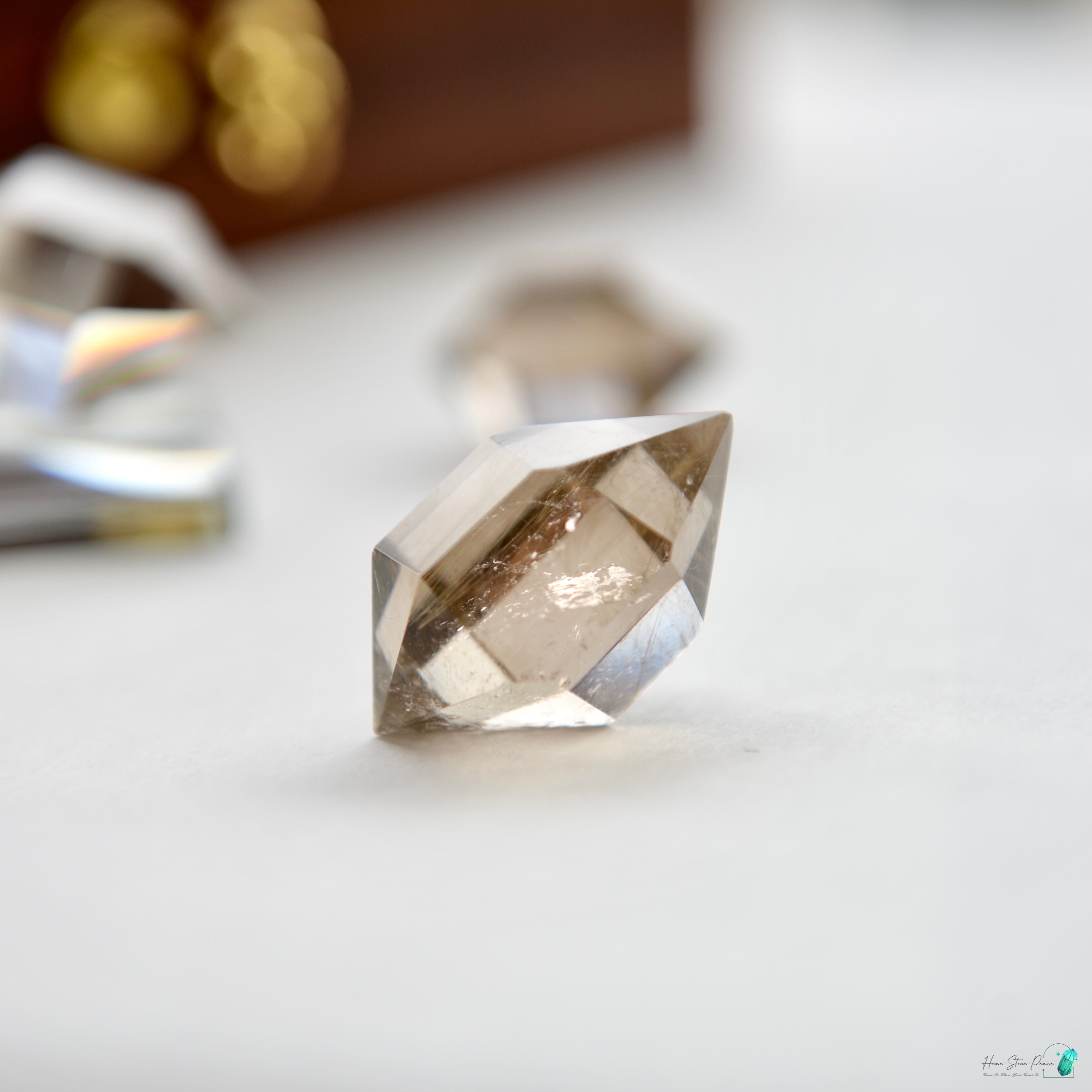 巴西雙尖金髮水晶 Brazilian Double Terminated Gold Rutilated Quartz