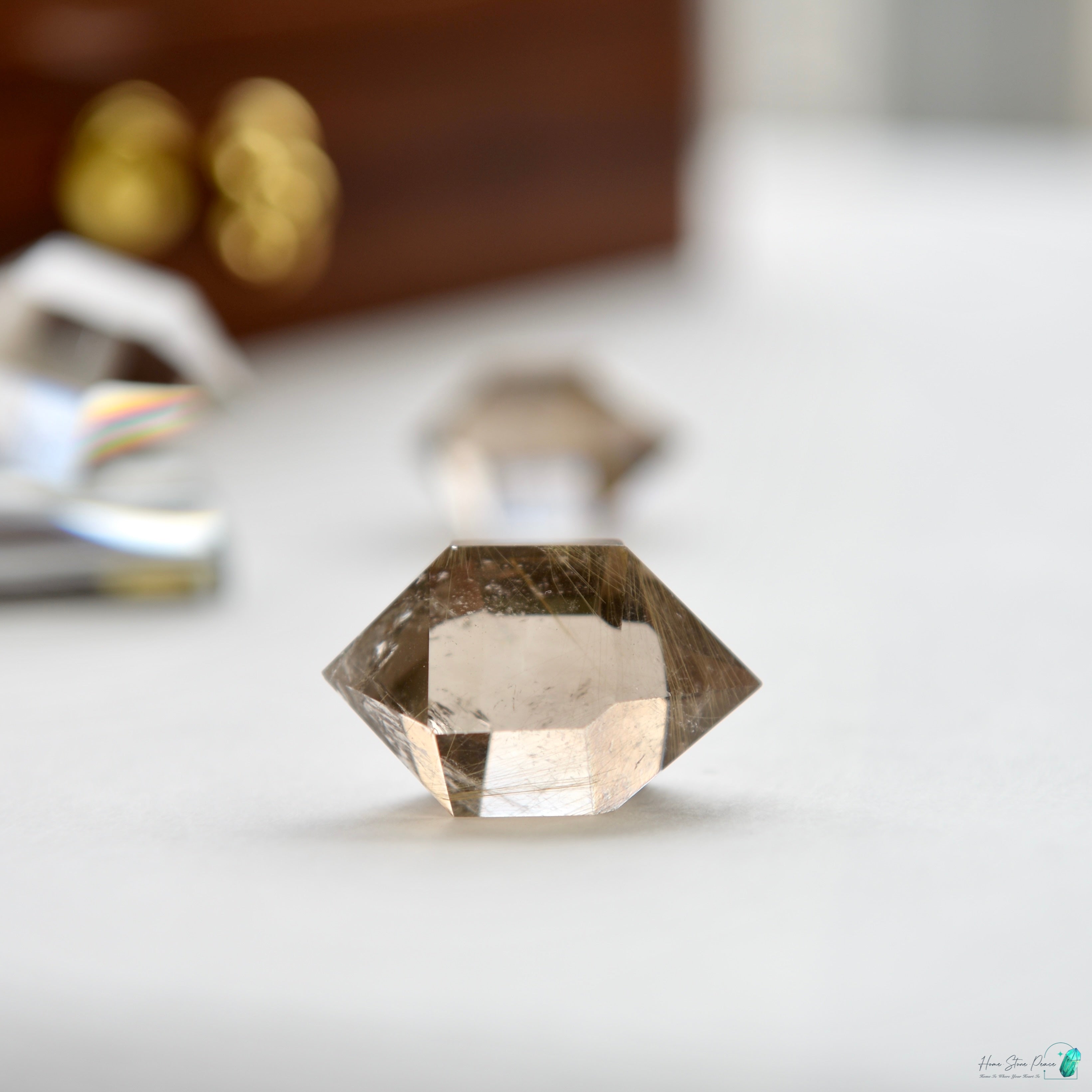 巴西雙尖金髮水晶 Brazilian Double Terminated Gold Rutilated Quartz