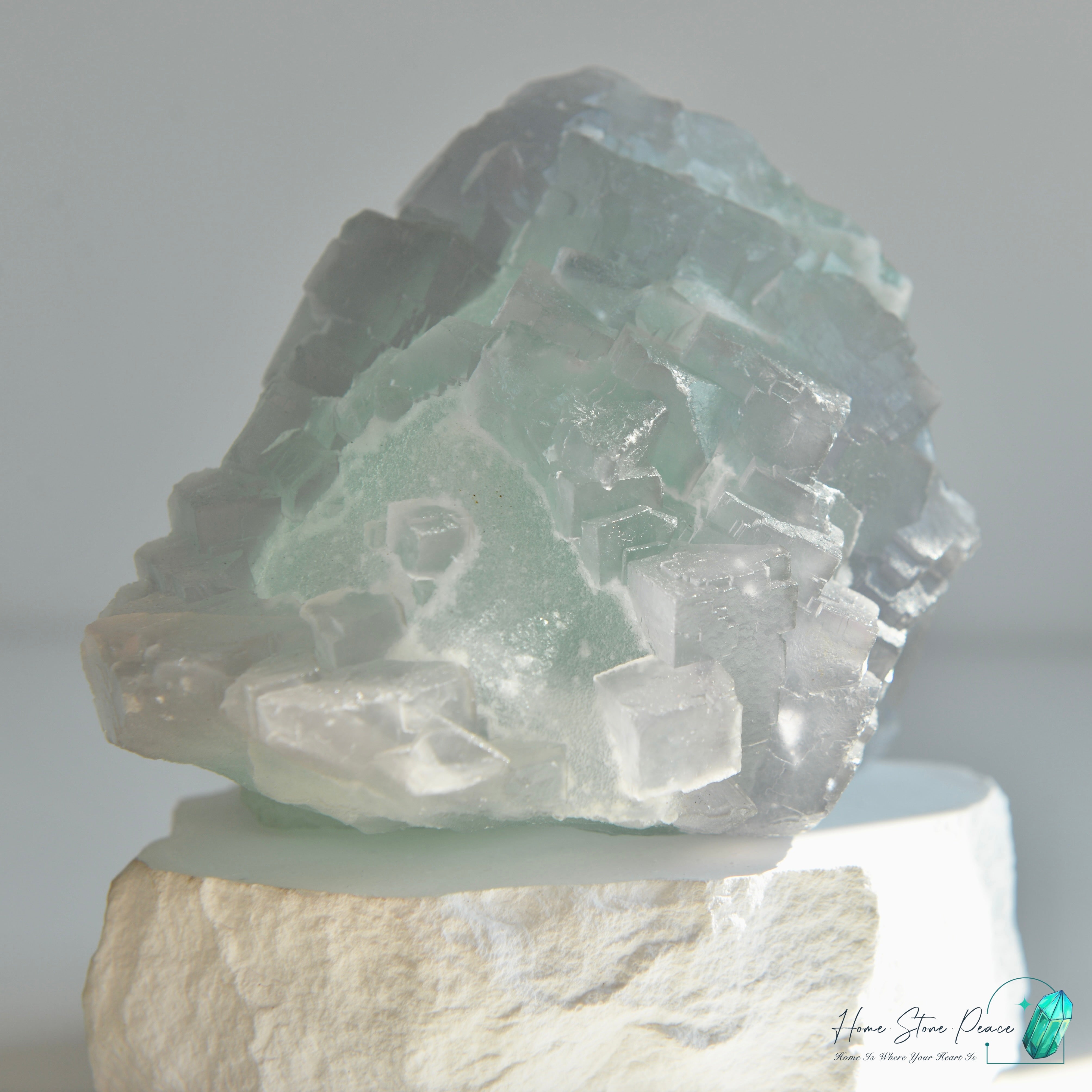 綠紫螢石小山丘連底座 Green and Purple Fluorite Mountain with Stand