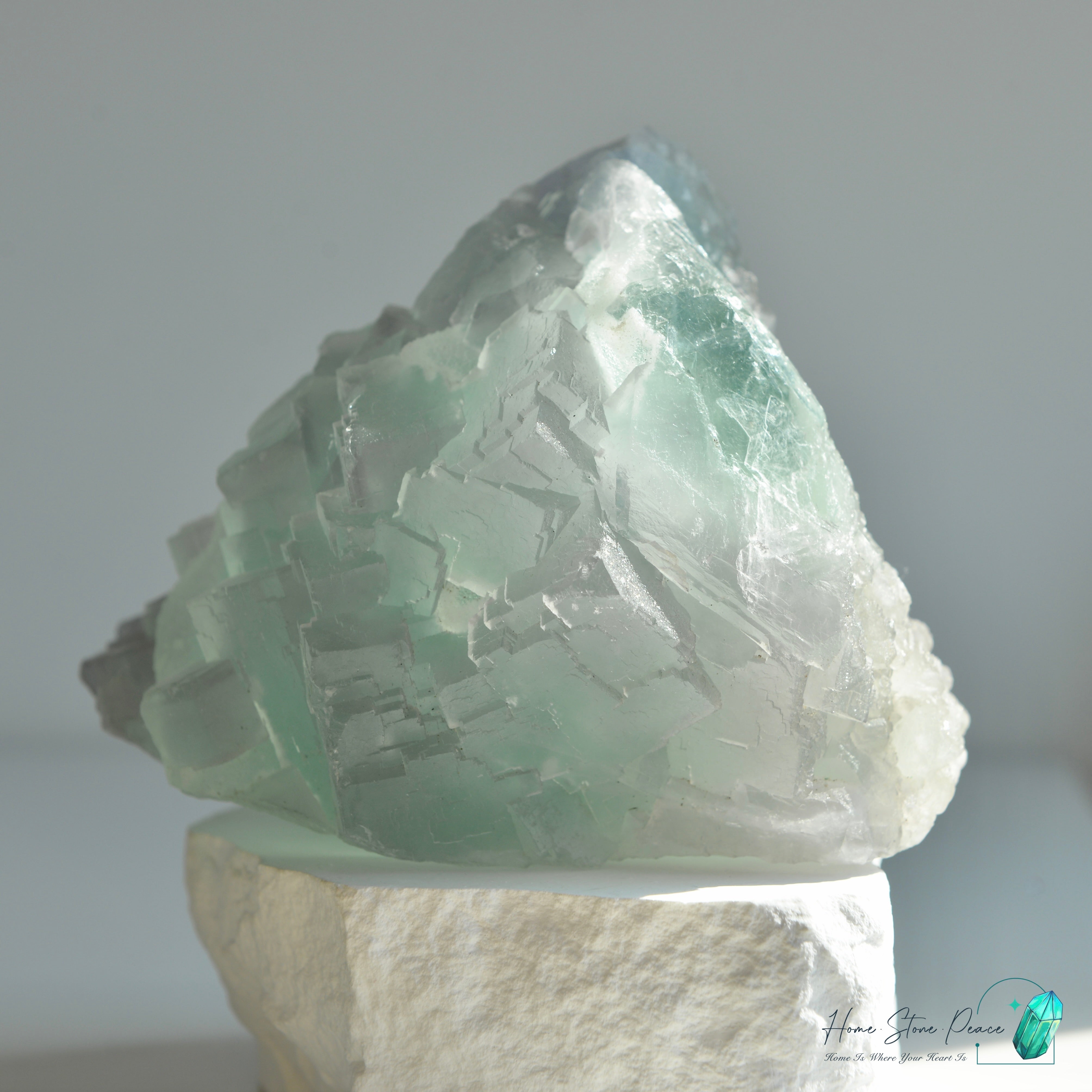 綠紫螢石小山丘連底座 Green and Purple Fluorite Mountain with Stand