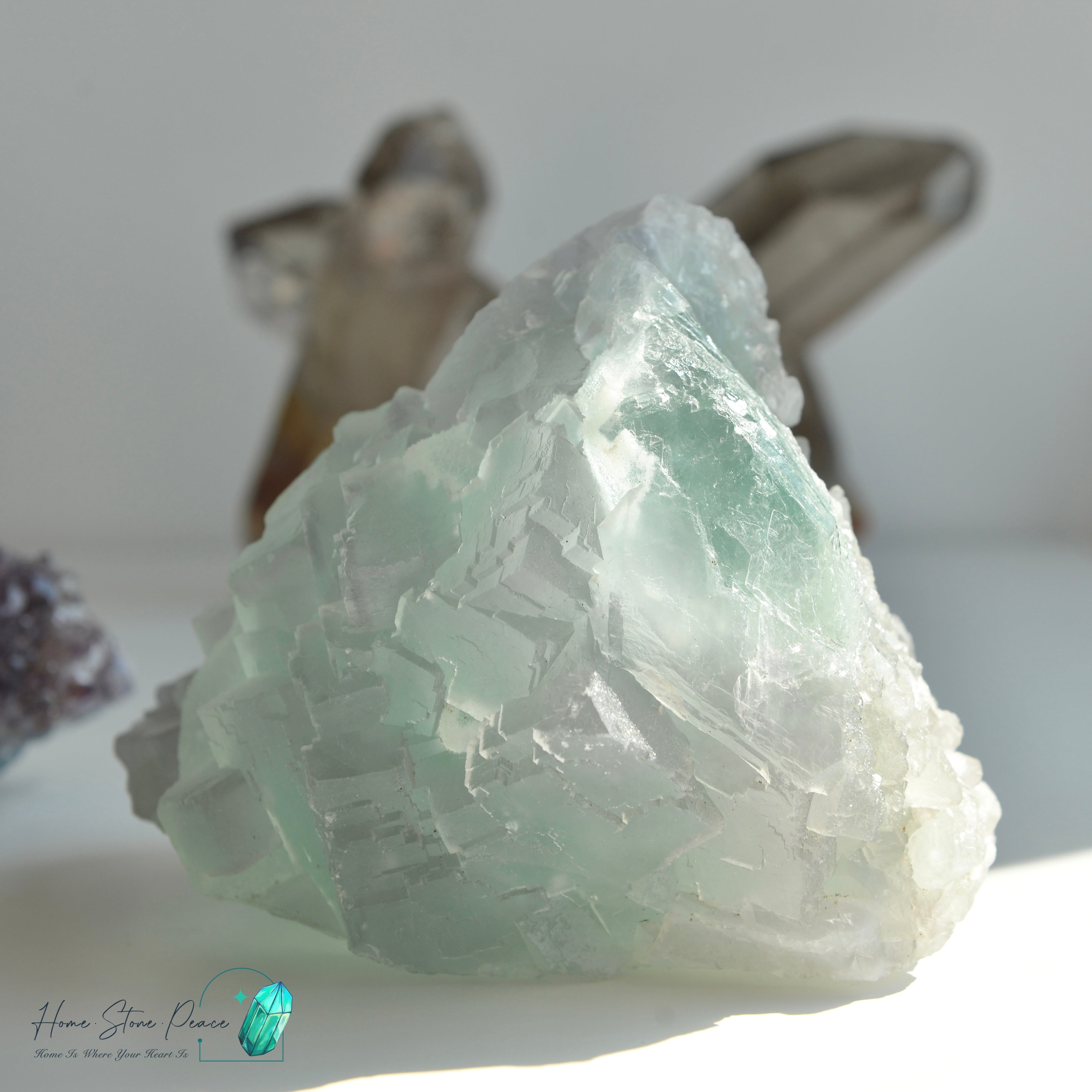 綠紫螢石小山丘連底座 Green and Purple Fluorite Mountain with Stand