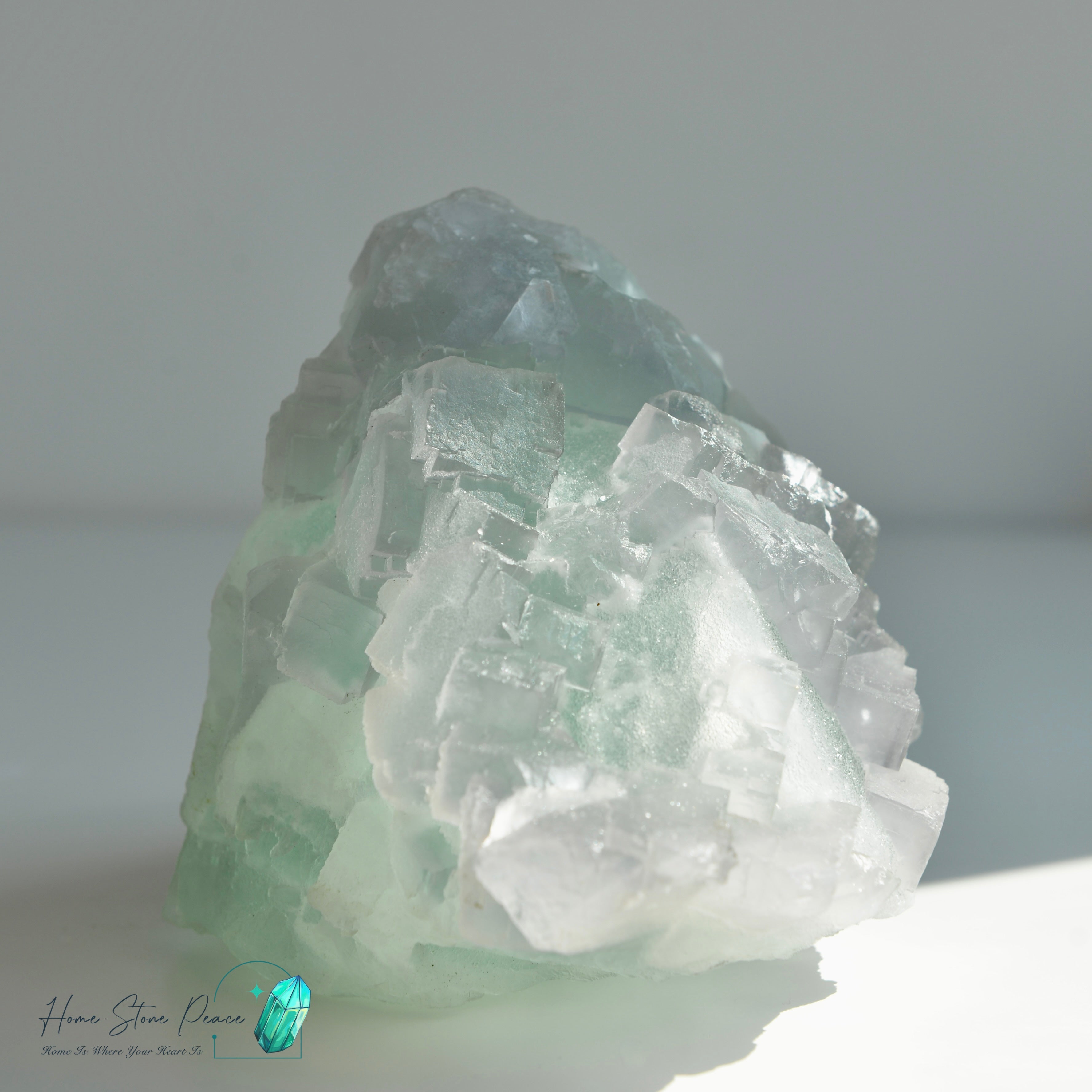 綠紫螢石小山丘連底座 Green and Purple Fluorite Mountain with Stand