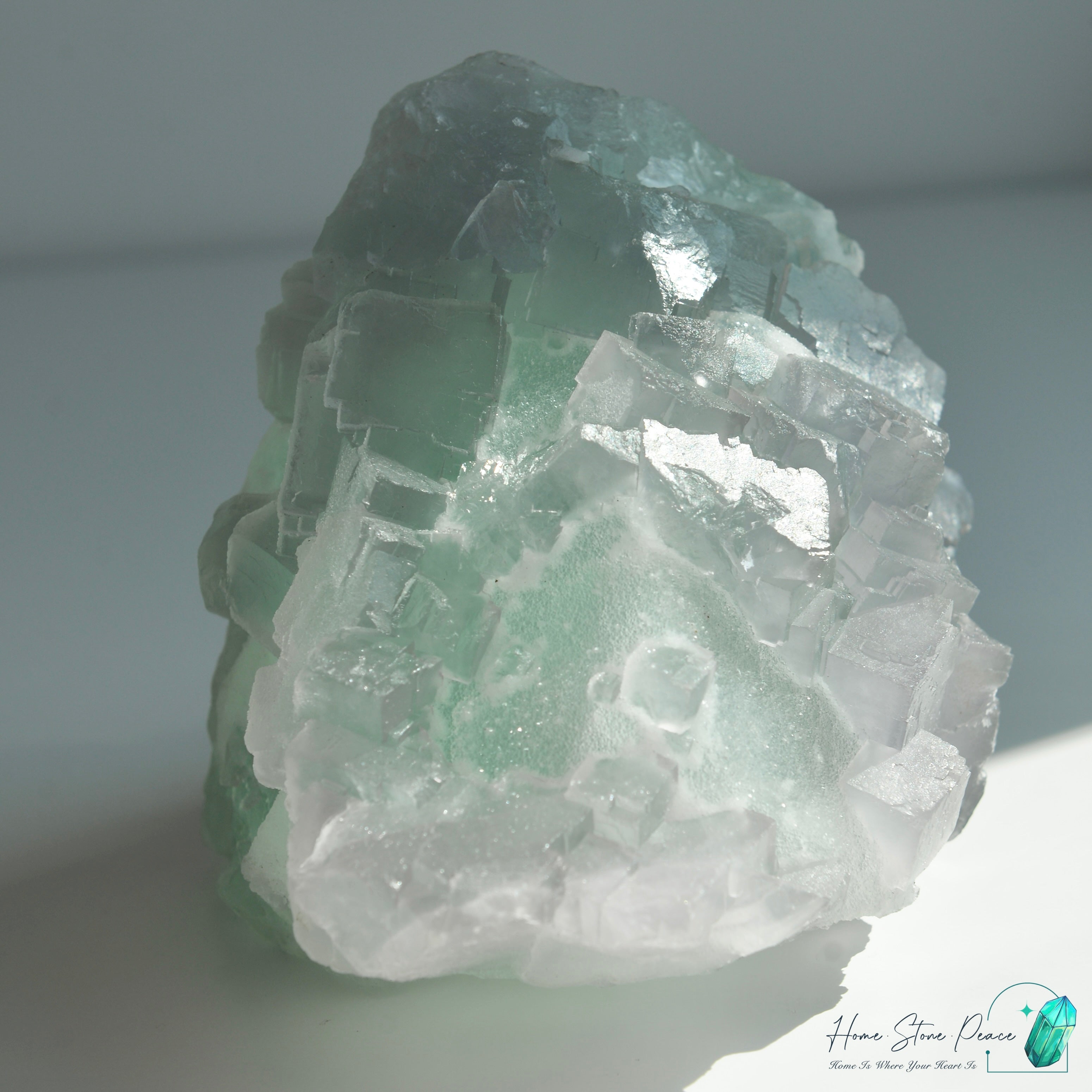 綠紫螢石小山丘連底座 Green and Purple Fluorite Mountain with Stand