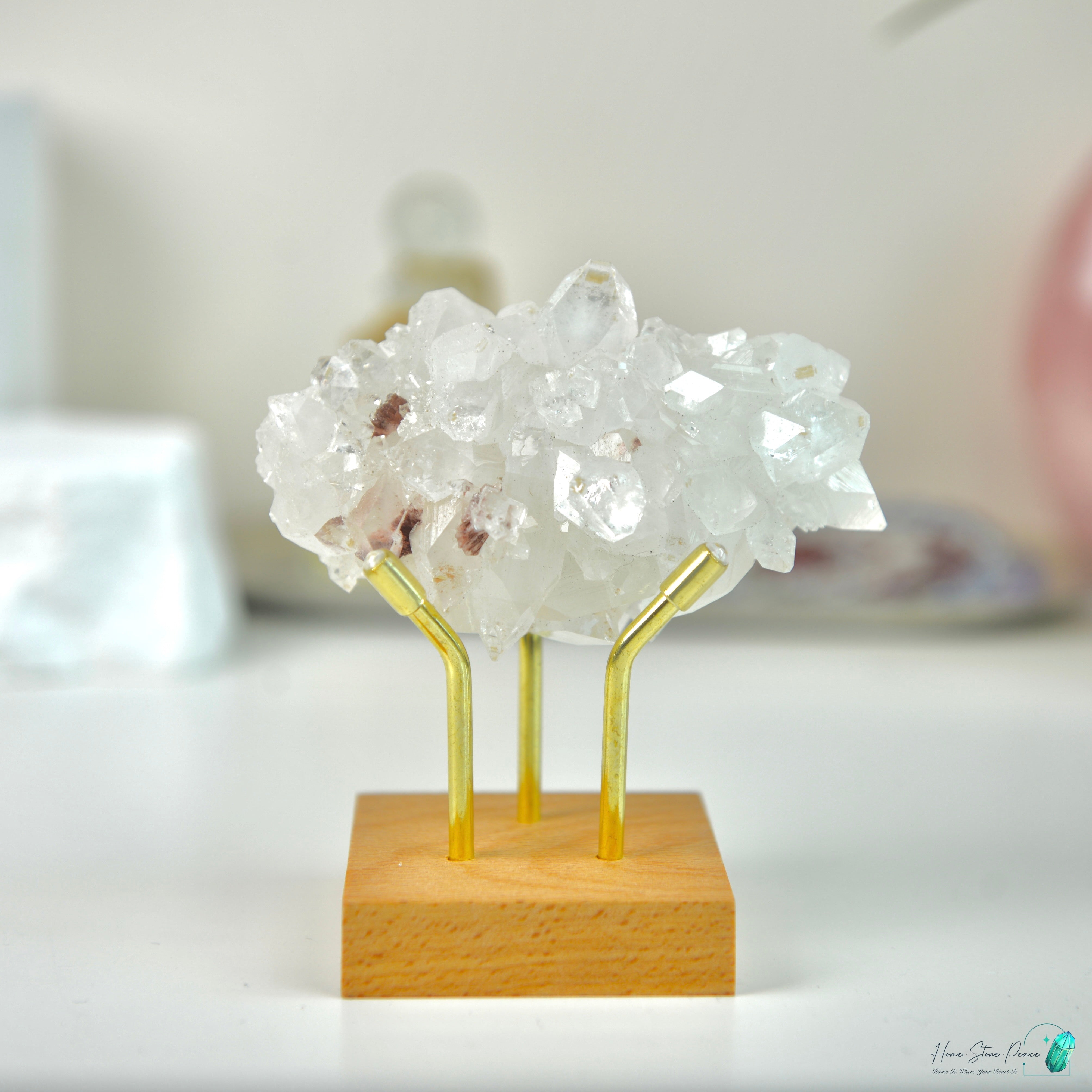 精品印度綠魚眼石原石 プレミアムインディアングリーンアポフィライトクラスター