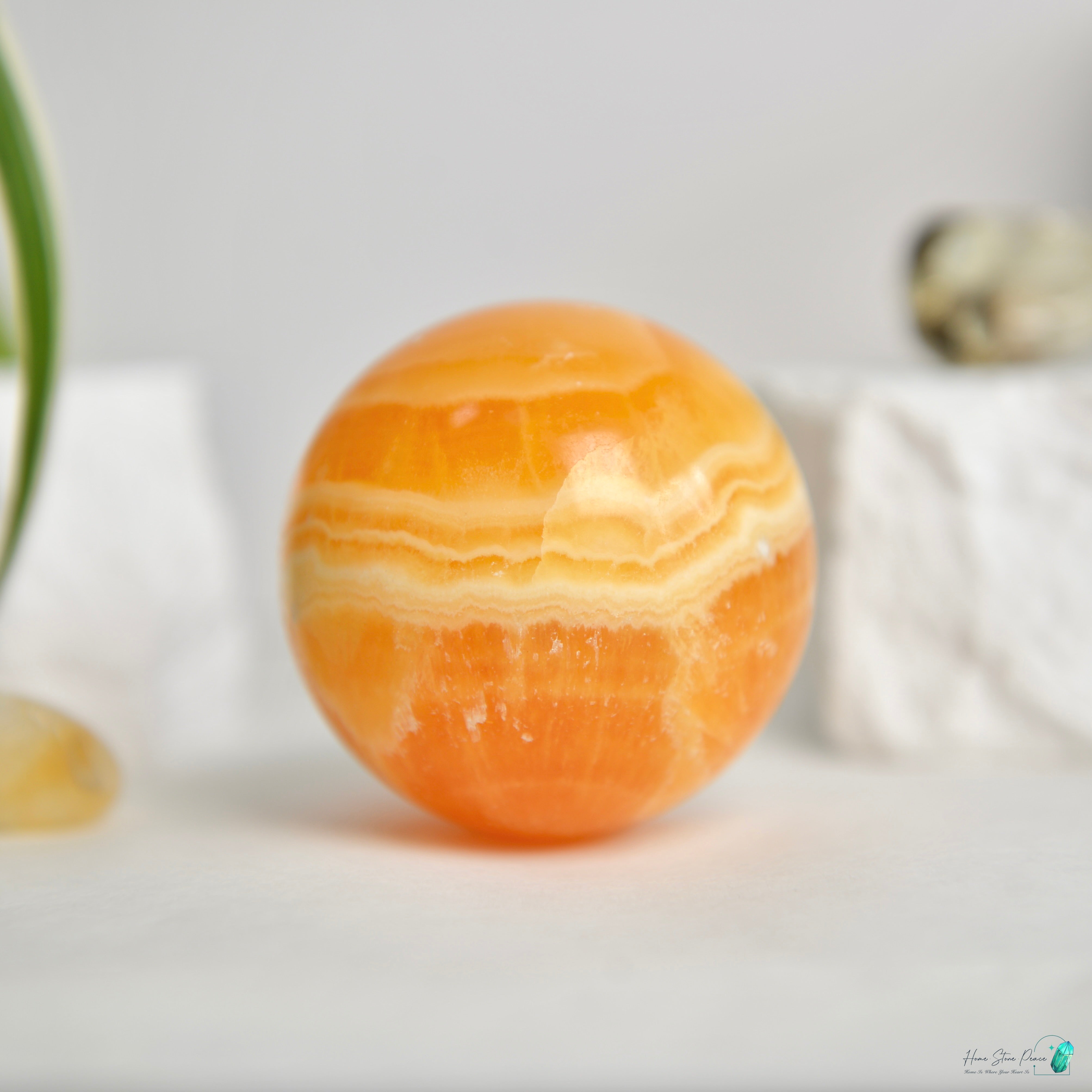 橙方解石球 Orange Calcite Sphere