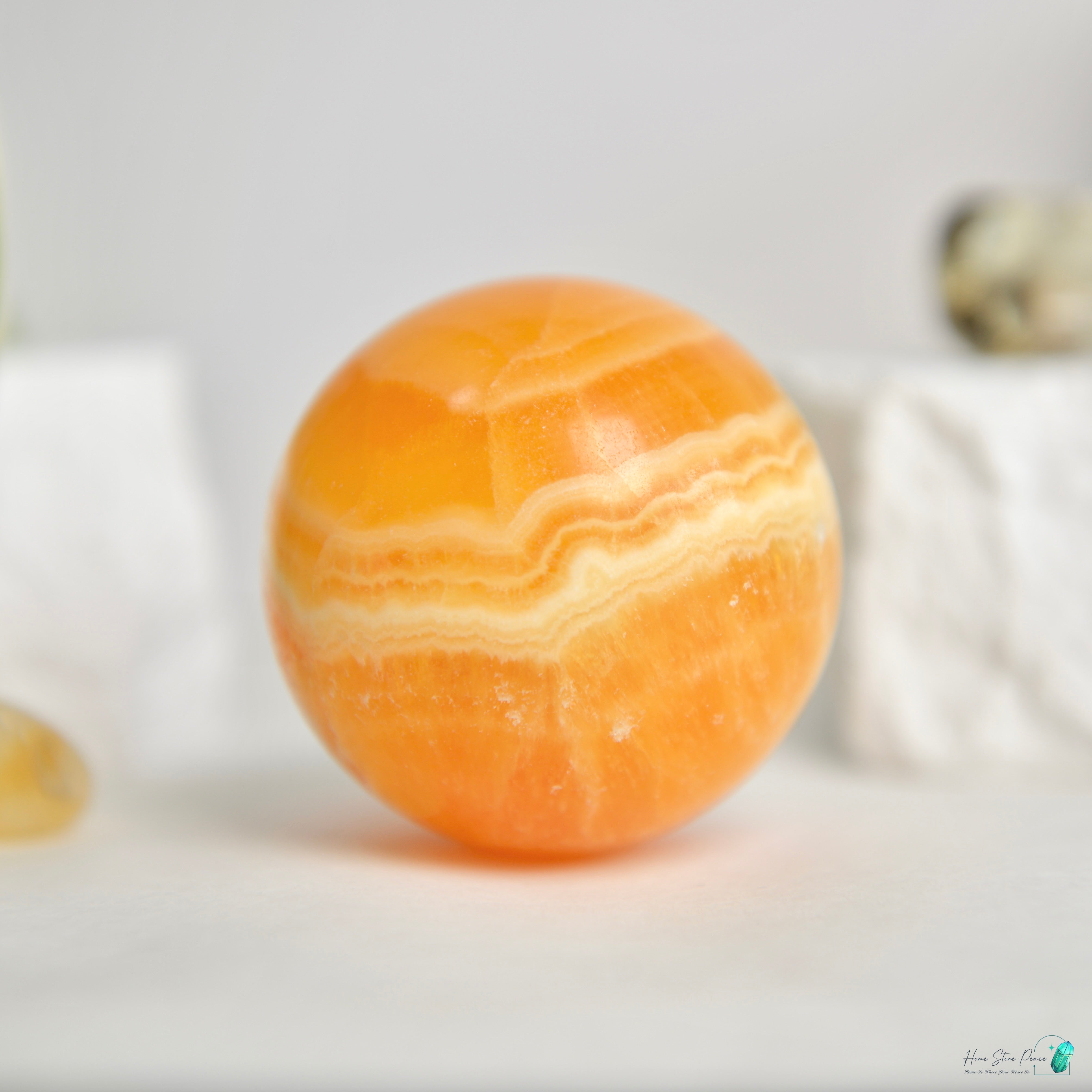 橙方解石球 Orange Calcite Sphere